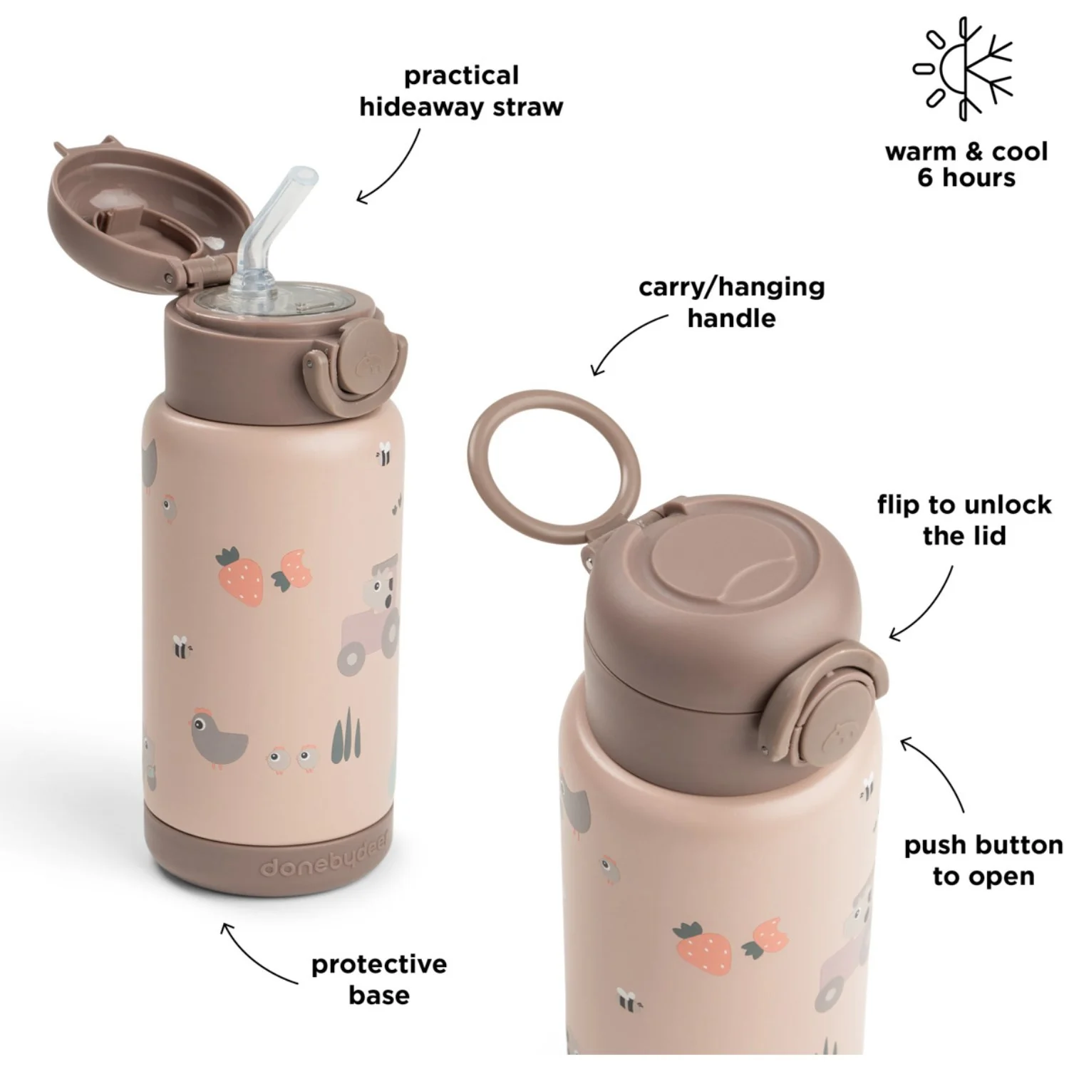 DonebyDeer Powder Tiny Farm Insulated Sugerør Flaske - Image 6