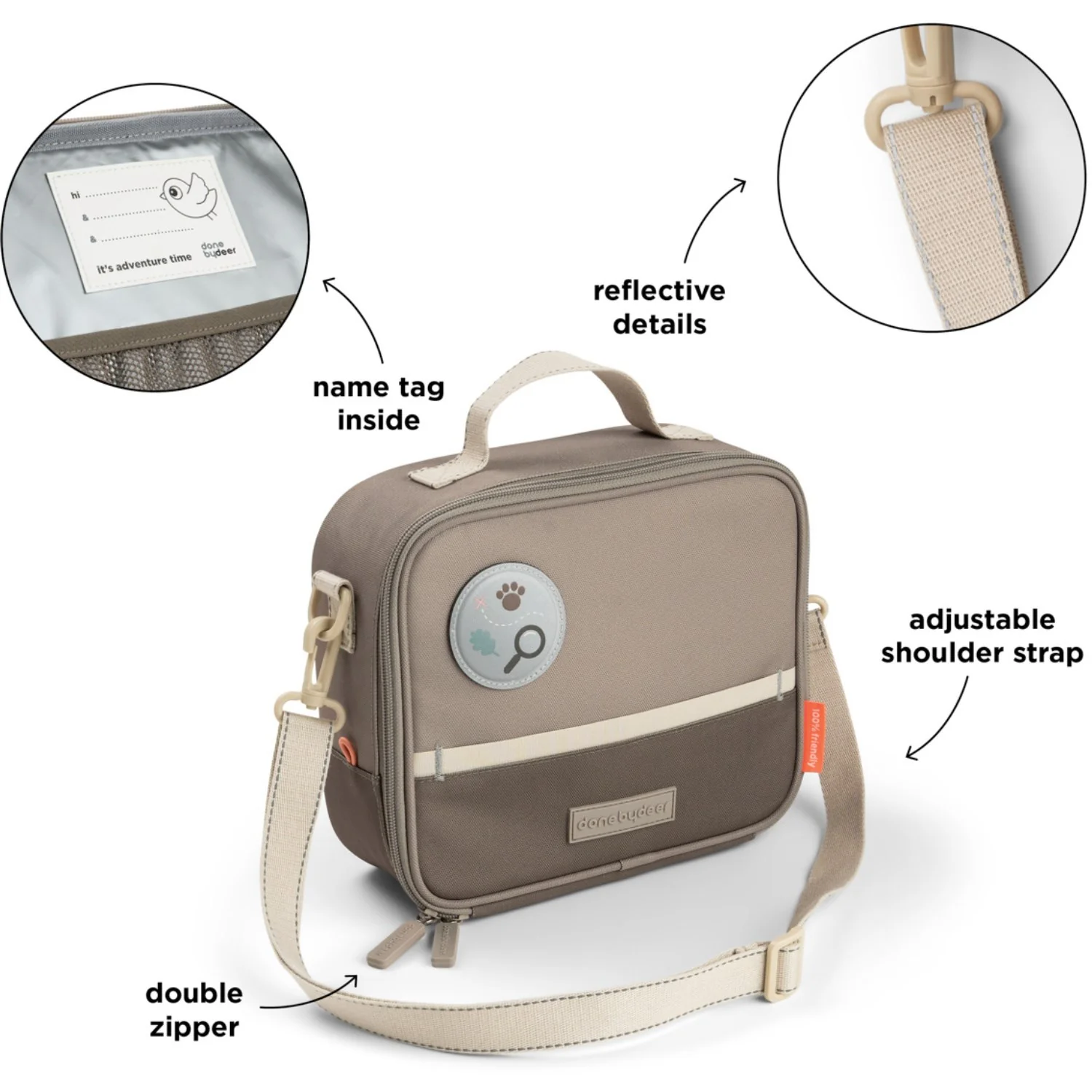 DonebyDeer Sand Tiny Trails Insulated Frokost Taske - Image 11