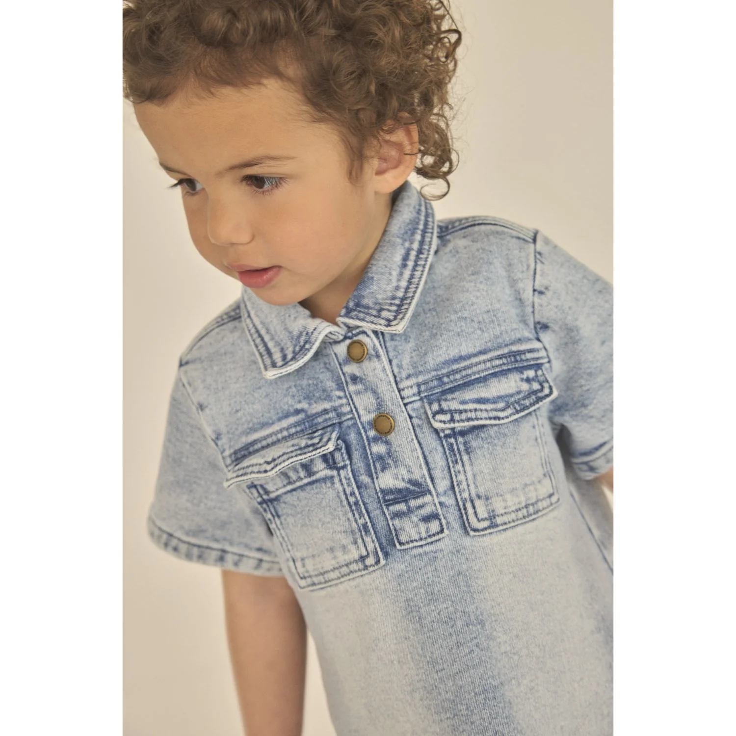 En Fant Light Blue Denim Kjole Denim - Image 4