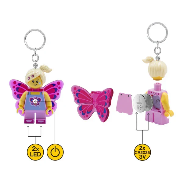 Euromic Lego® Iconic Butterfly Girl Nøglering Med LED Lys - Image 7