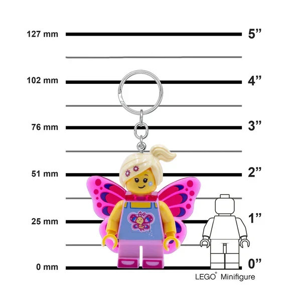 Euromic Lego® Iconic Butterfly Girl Nøglering Med LED Lys - Image 8