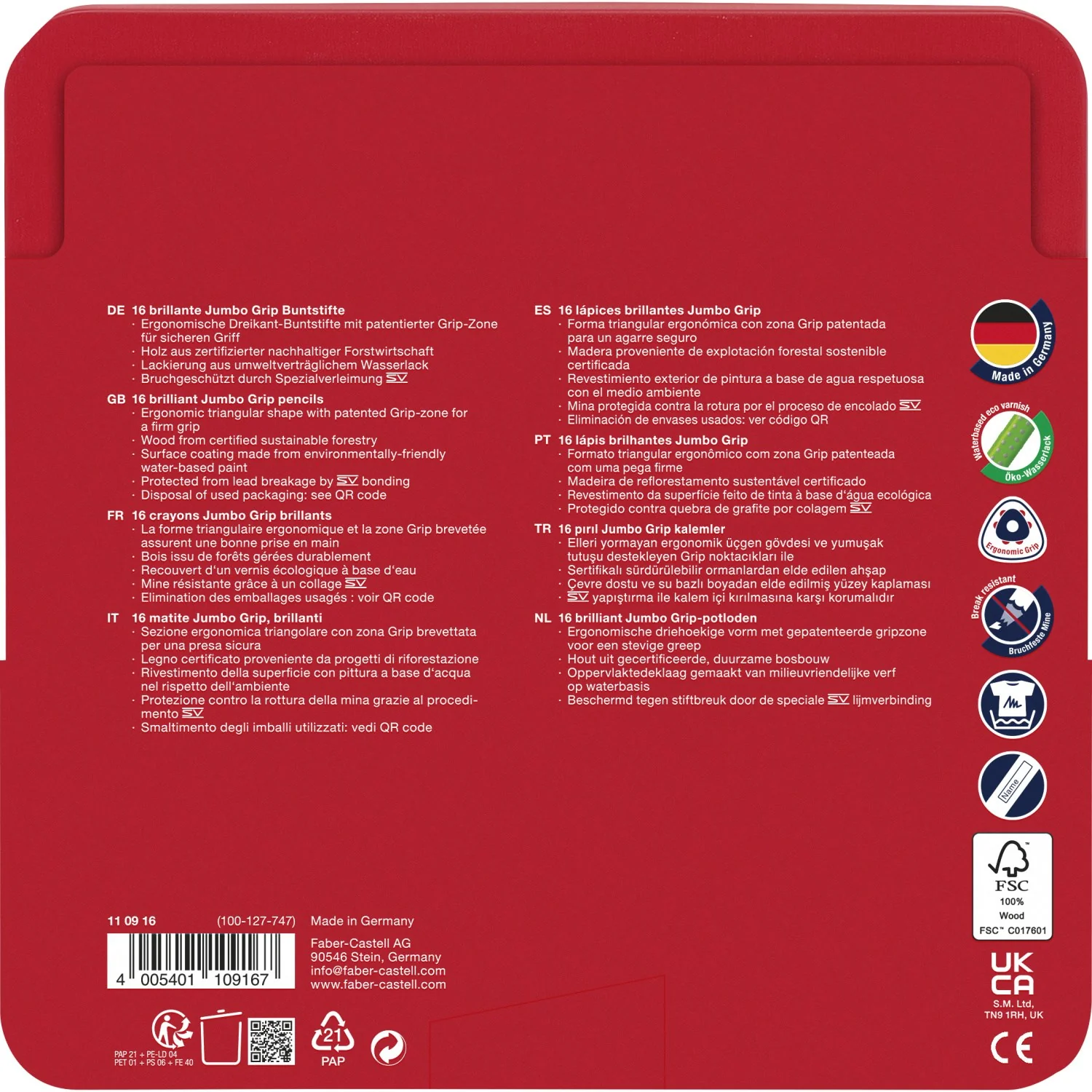 Faber-Castell Akvarel Jumbo Grib 16 Stk - Image 3