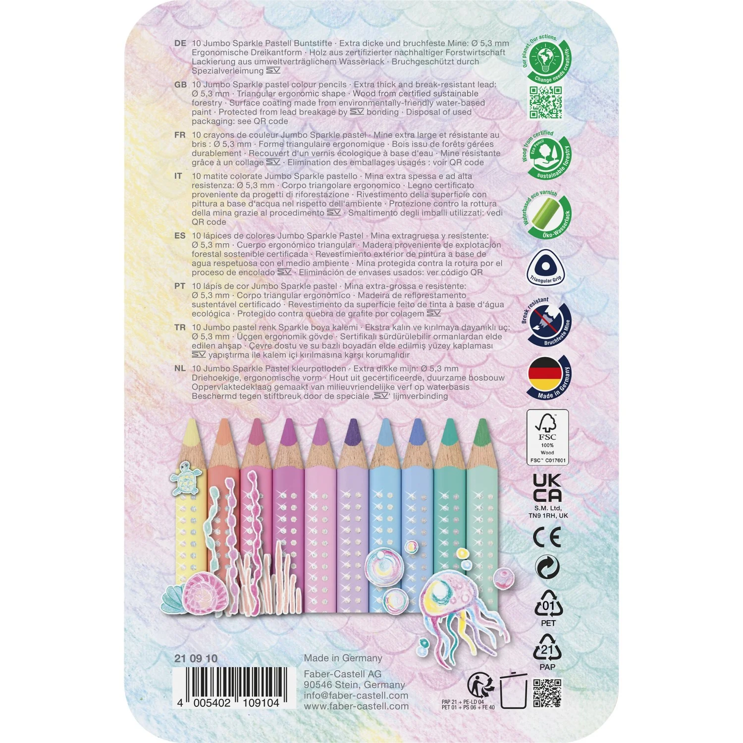 Faber-Castell Jumbo Sparkle Farveblyanter Pastel - Image 6