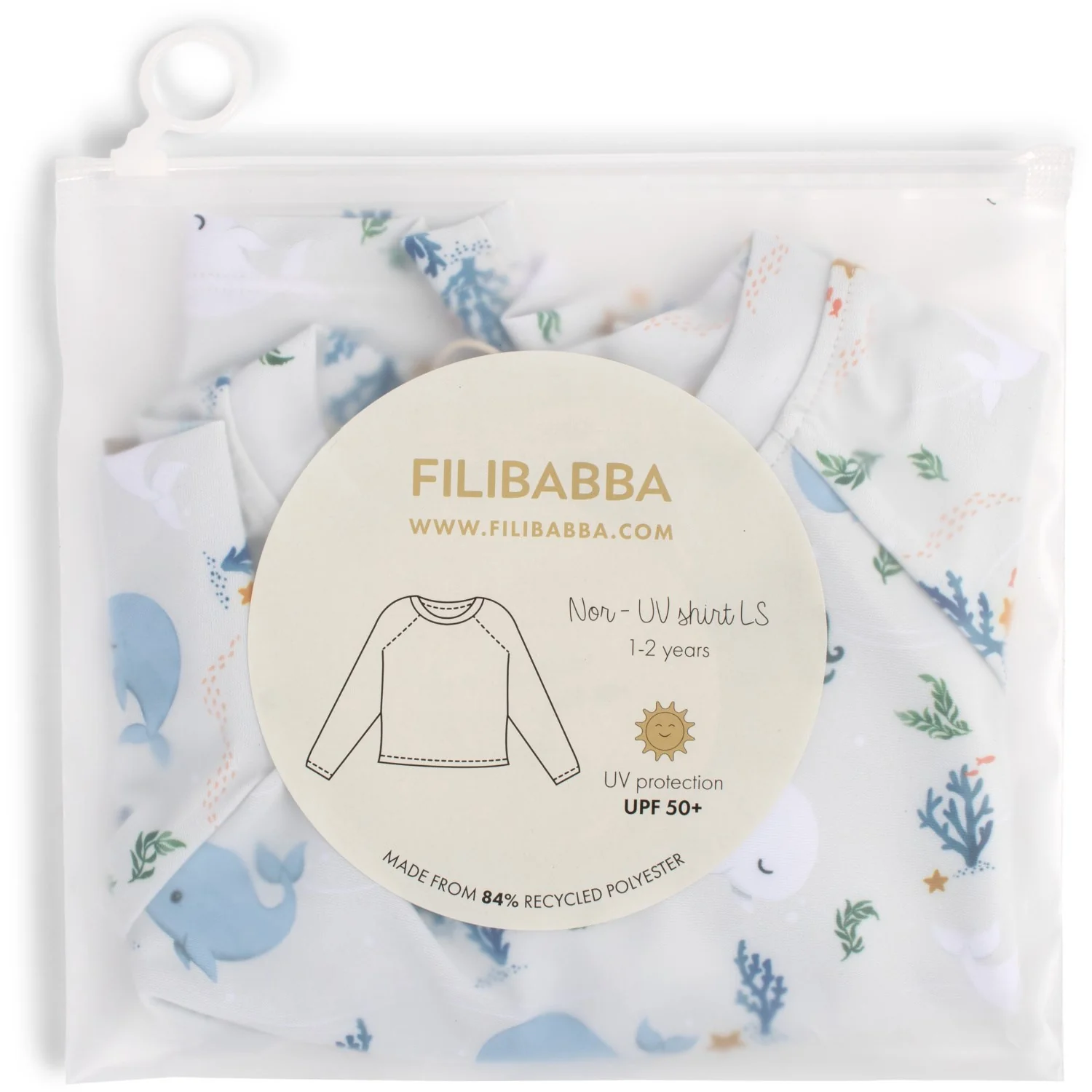 FILIBABBA Christian's Whale Tales Nor Uv Bluse Ls - Image 4