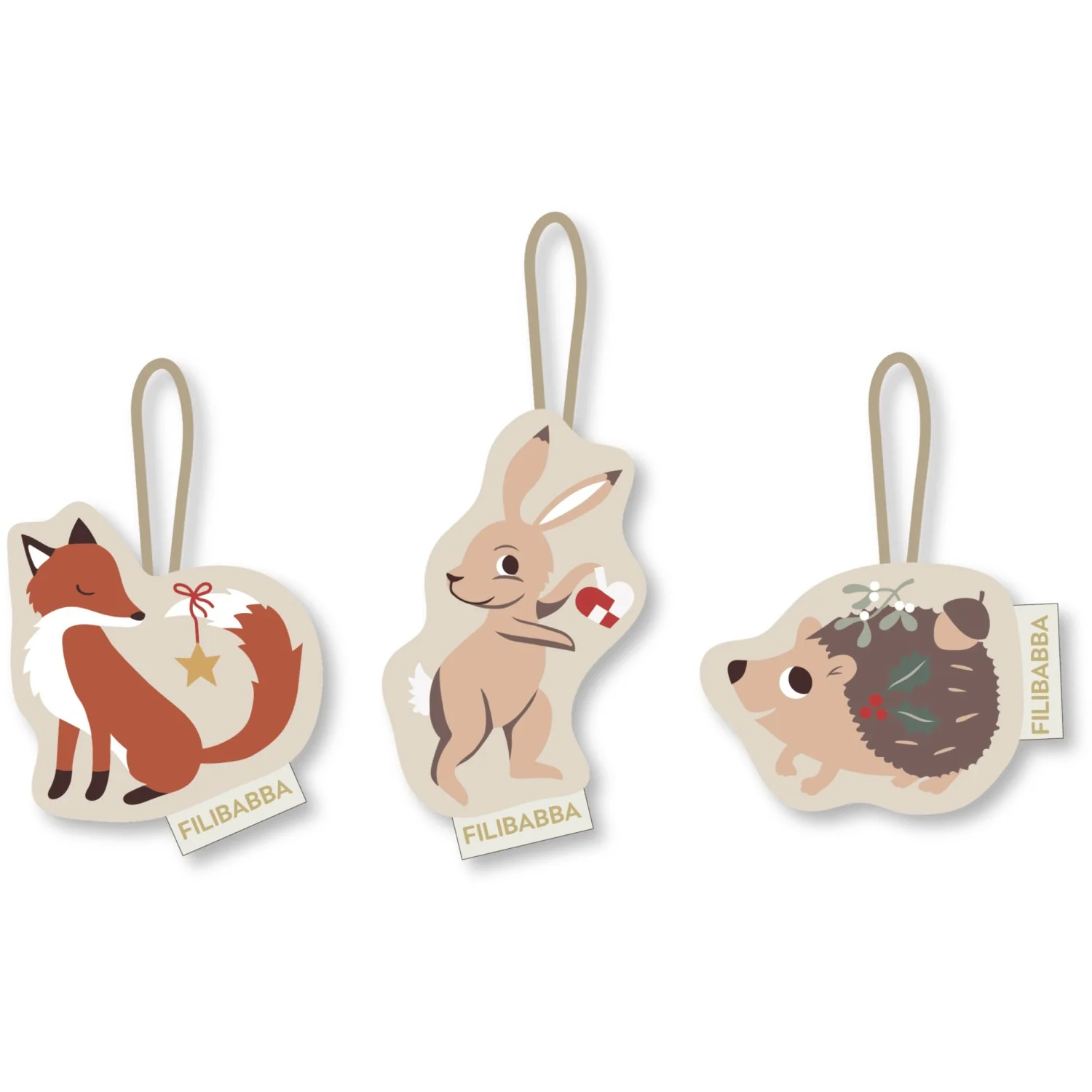 FILIBABBA Forest Friends Embroidered Winter Decorations Wonderful Winter