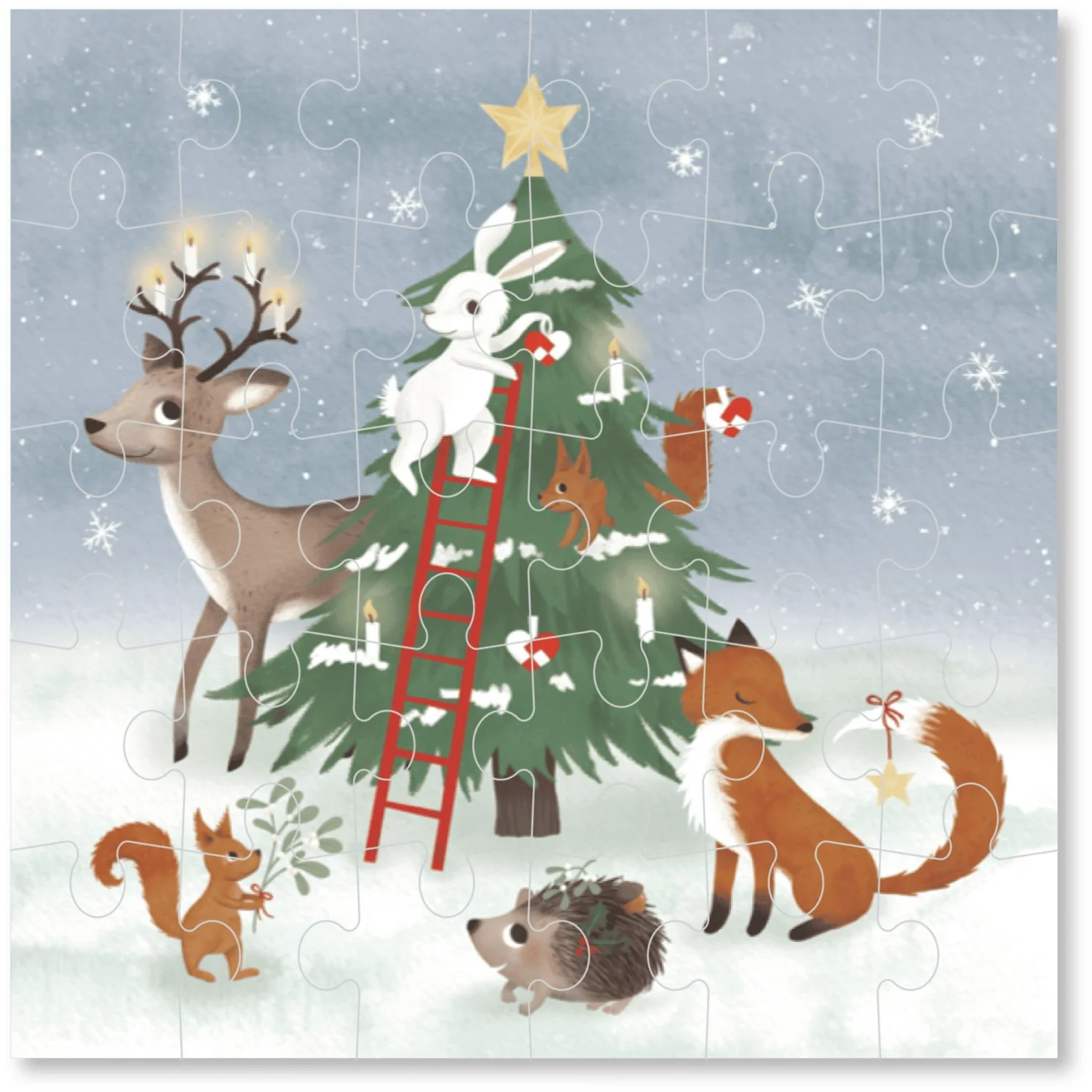 FILIBABBA Forest Friends Puslespil 30 Brikker 45x45 Cm Wonderful Winter - Image 8