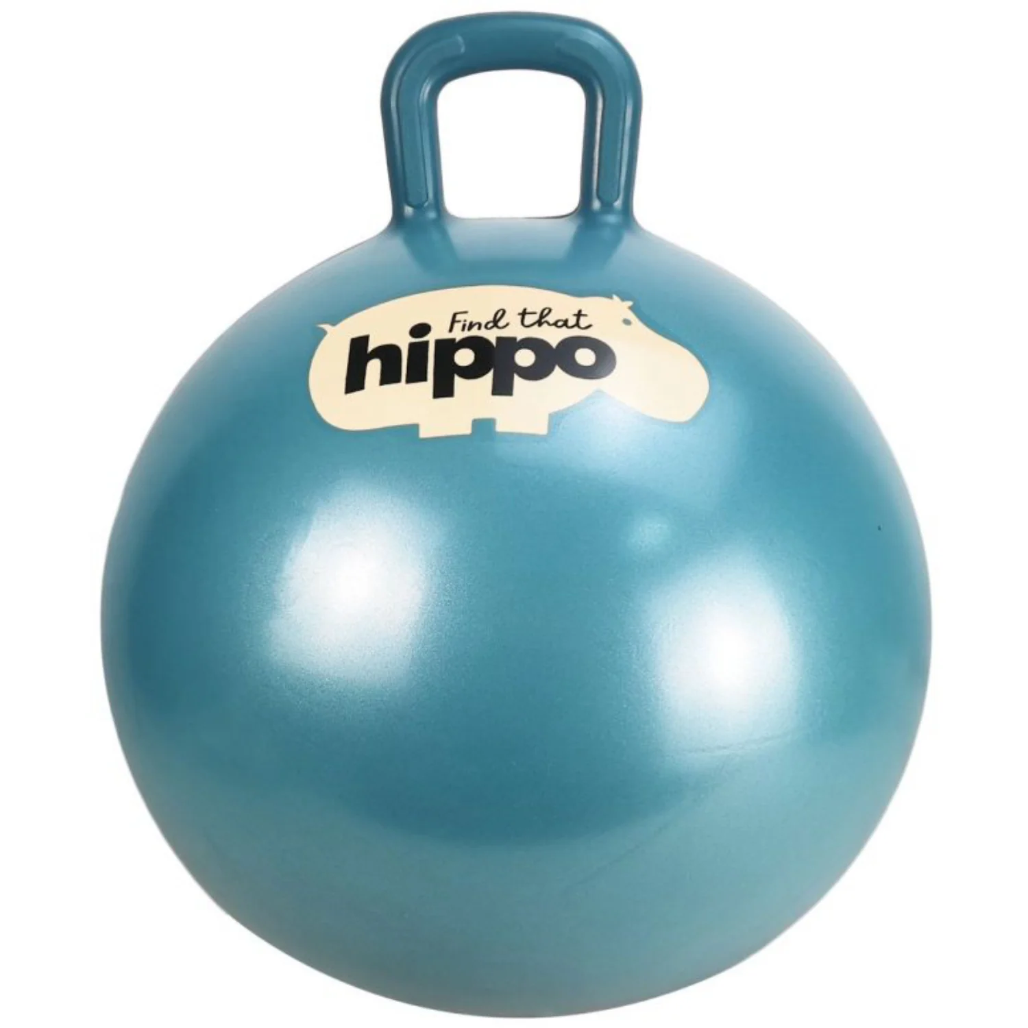 Find that Hippo Hoppebold med Håndtag - Farve Mørk Cyan, Str. 45 Cm