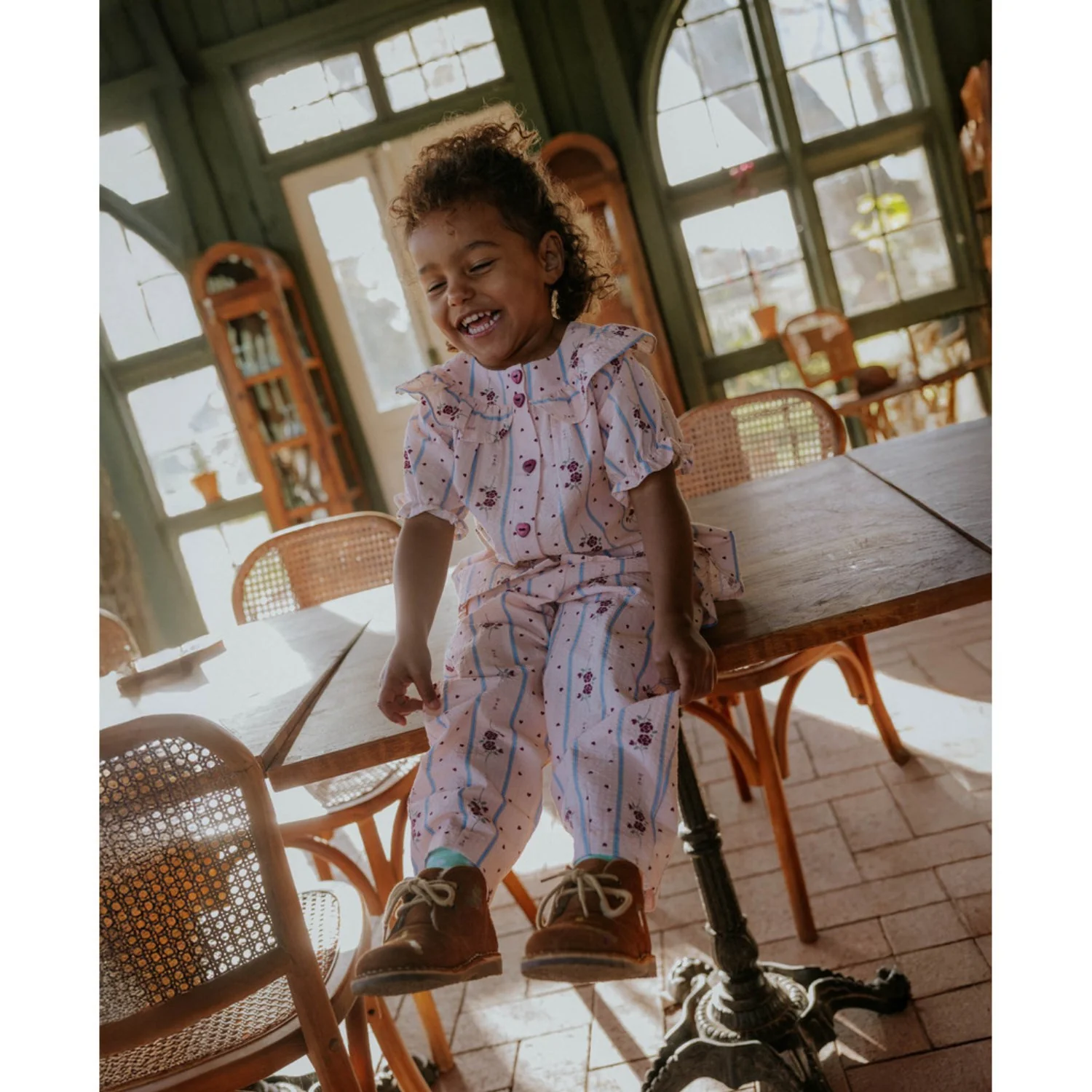 Fliink Chalk Pink Aop Colombe Ruffle Bukser - Image 2