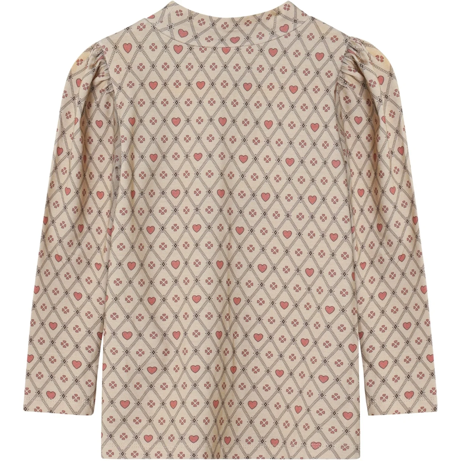 Fliink Sandshell Heart Aop Kelly Heart Ls Puff Bluse - Image 2