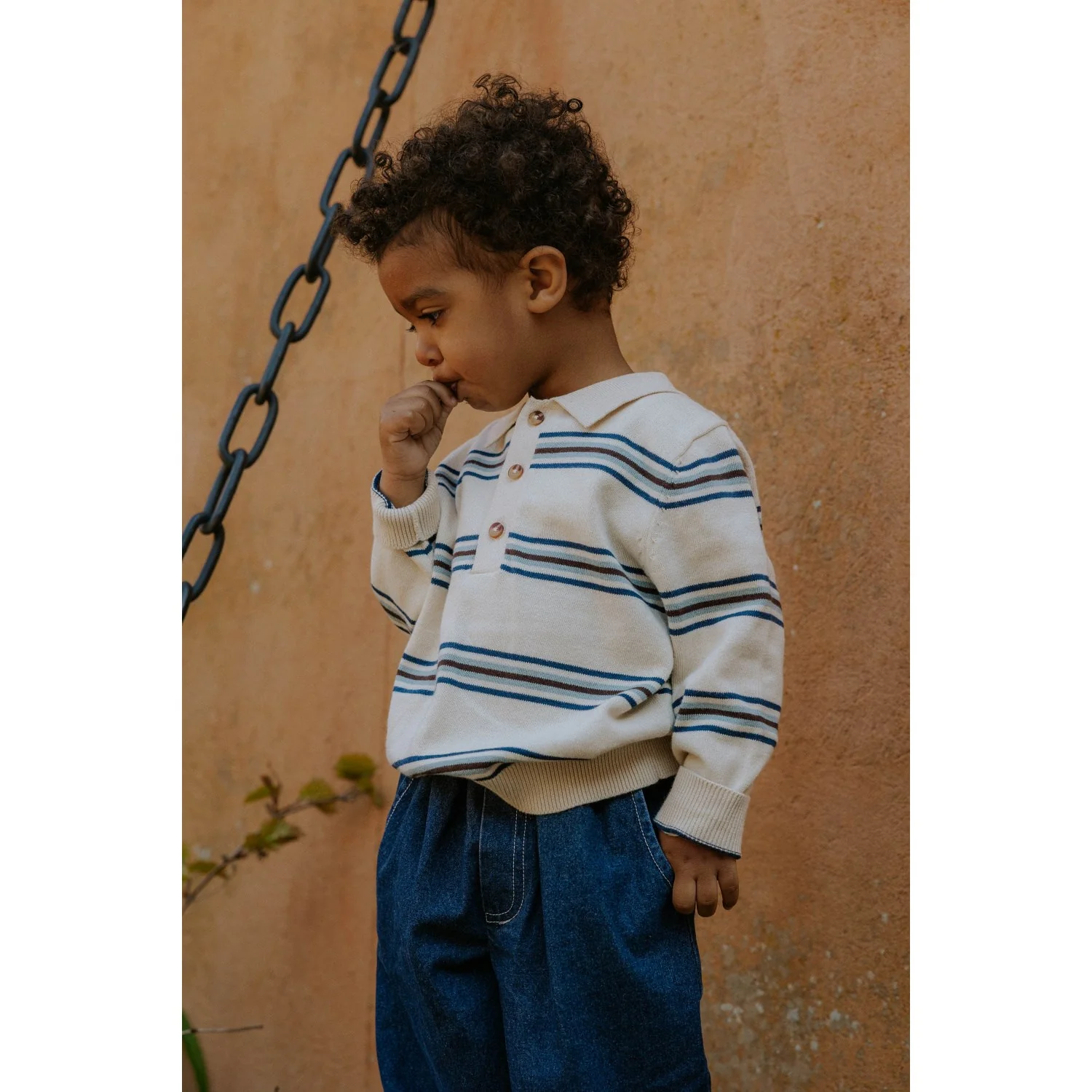 Fliink Sandshell Stripe Benny Ls Polo - Image 2