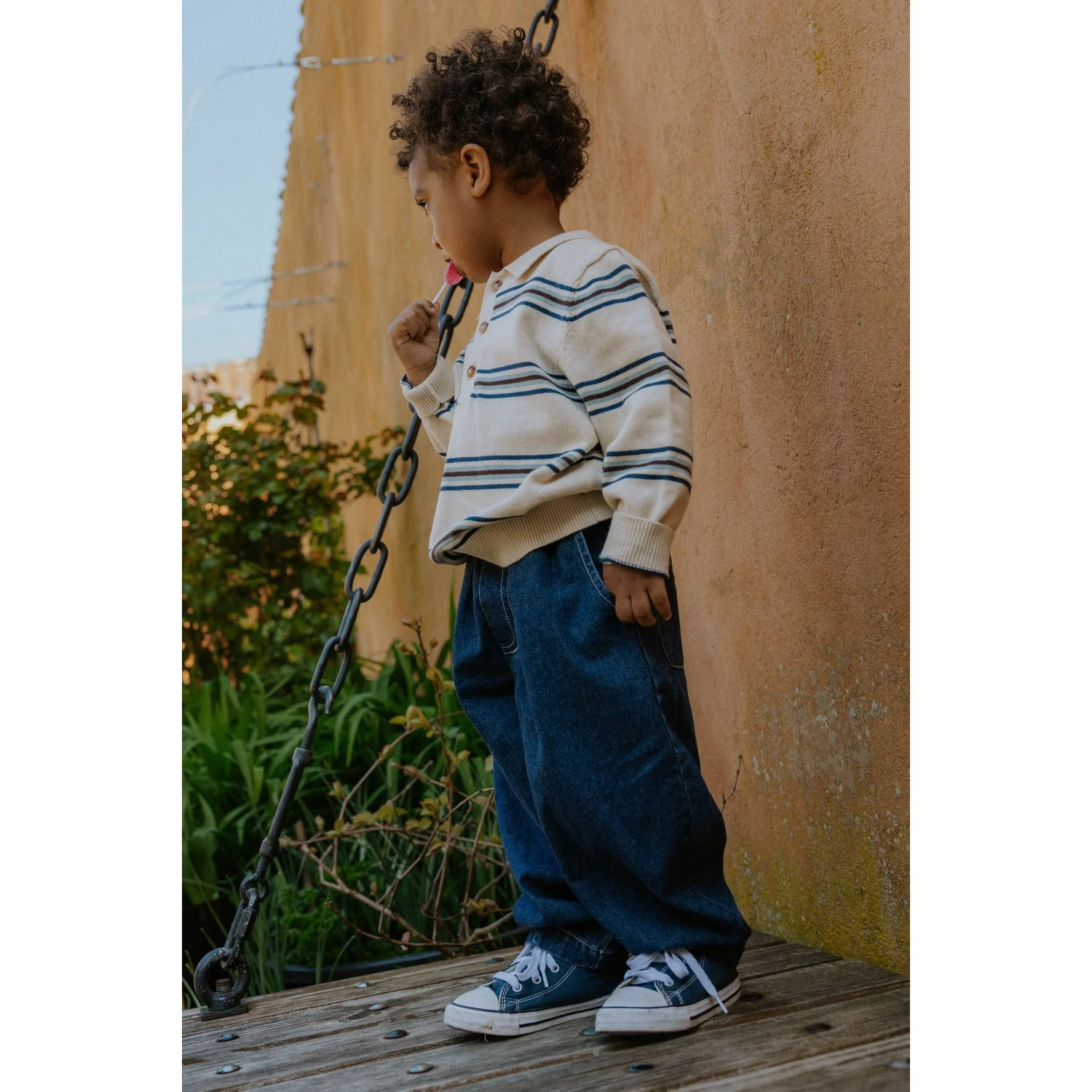 Fliink Sandshell Stripe Benny Ls Polo - Image 5
