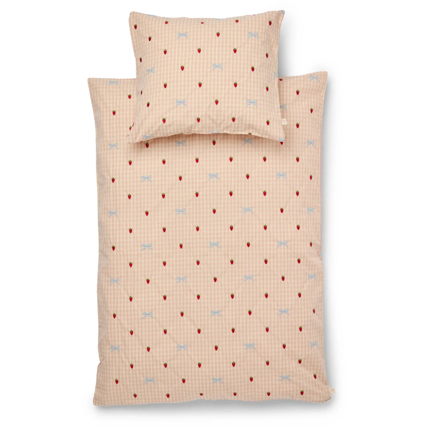Flöss Berry/bow Gingham Dolly Sløjfe Duvet+Pillow