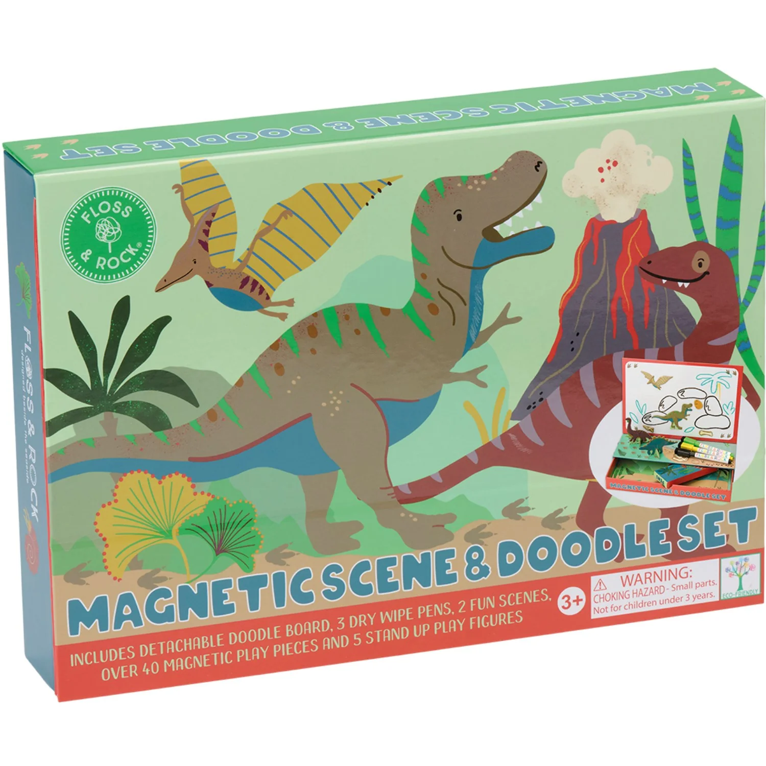 Floss & Rock Magnetisk Lege & Tegnesæt - Dino