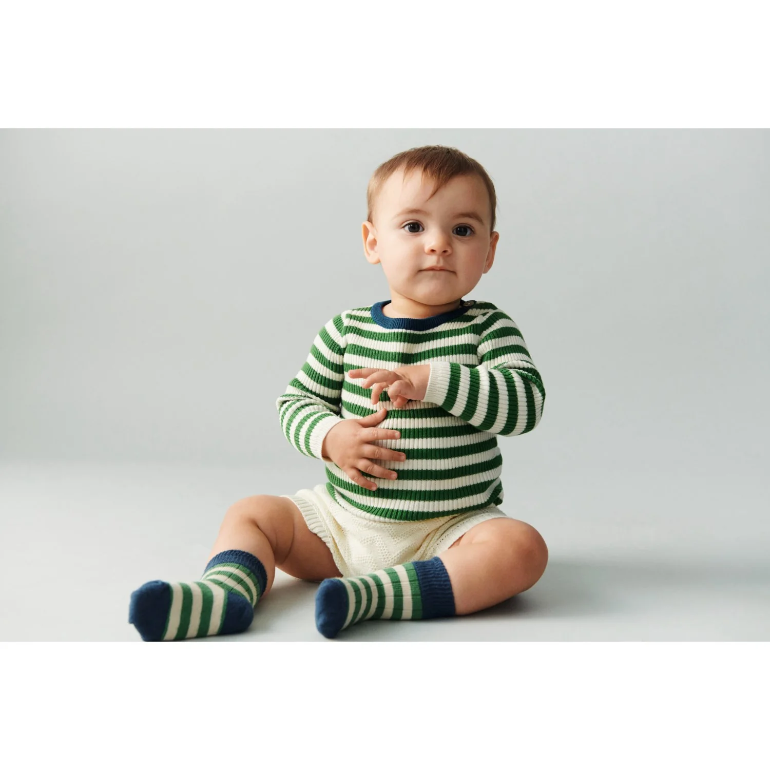 FUB Ecru/Pine Rib Bluse - Image 3