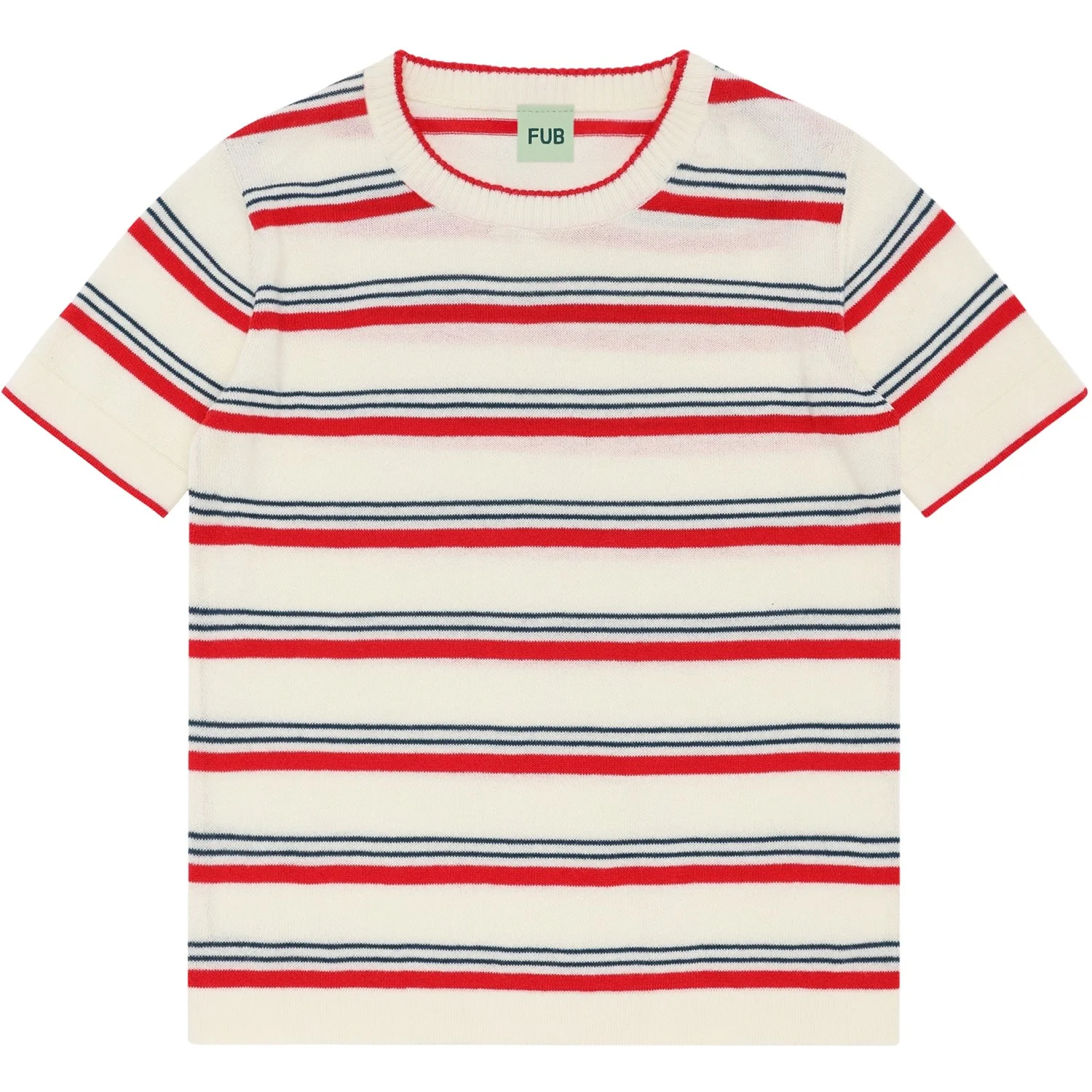 FUB Ecru/Red Striped T-shirt