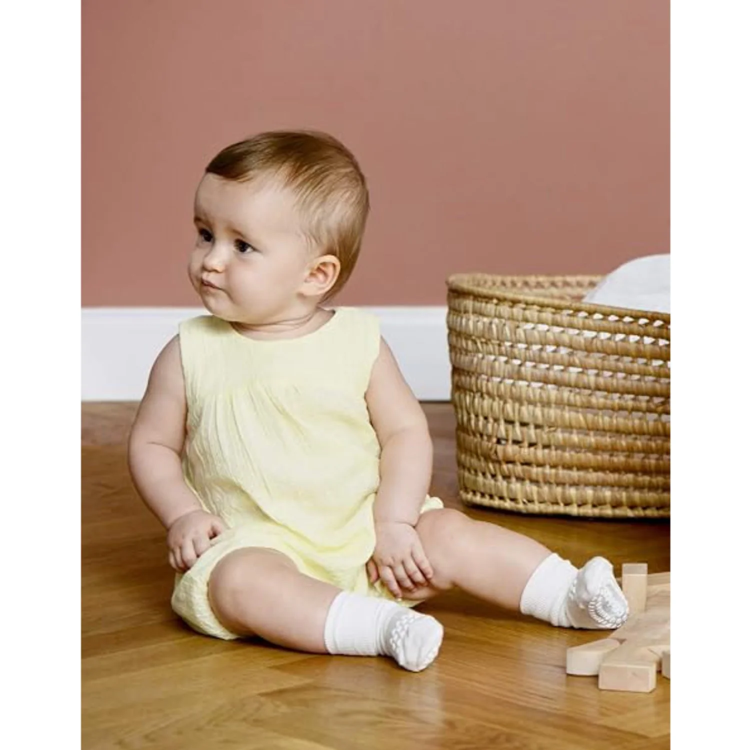 GObabyGO Bamboo Strømper Antislip Offwhite - Image 7