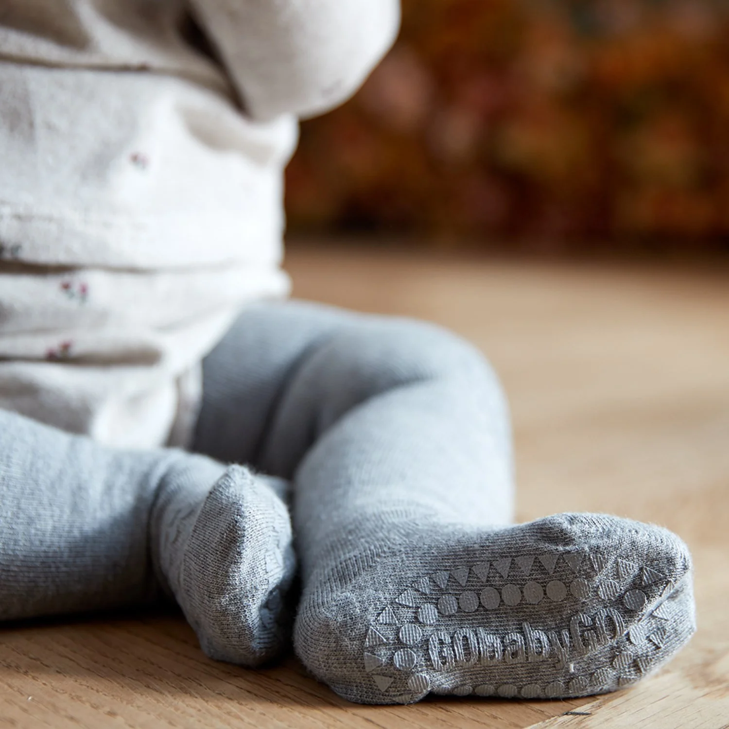 Gobabygo Grey Melange Crawling Strømpebukser Organic Bomuld - Image 4