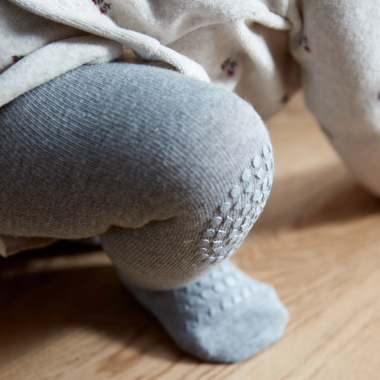 Gobabygo Grey Melange Crawling Strømpebukser Organic Bomuld - Image 5