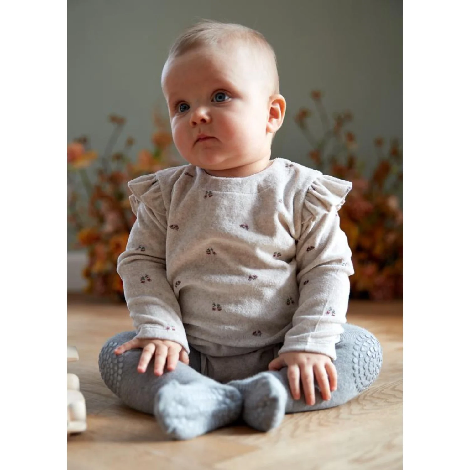 Gobabygo Grey Melange Crawling Strømpebukser Organic Bomuld - Image 6