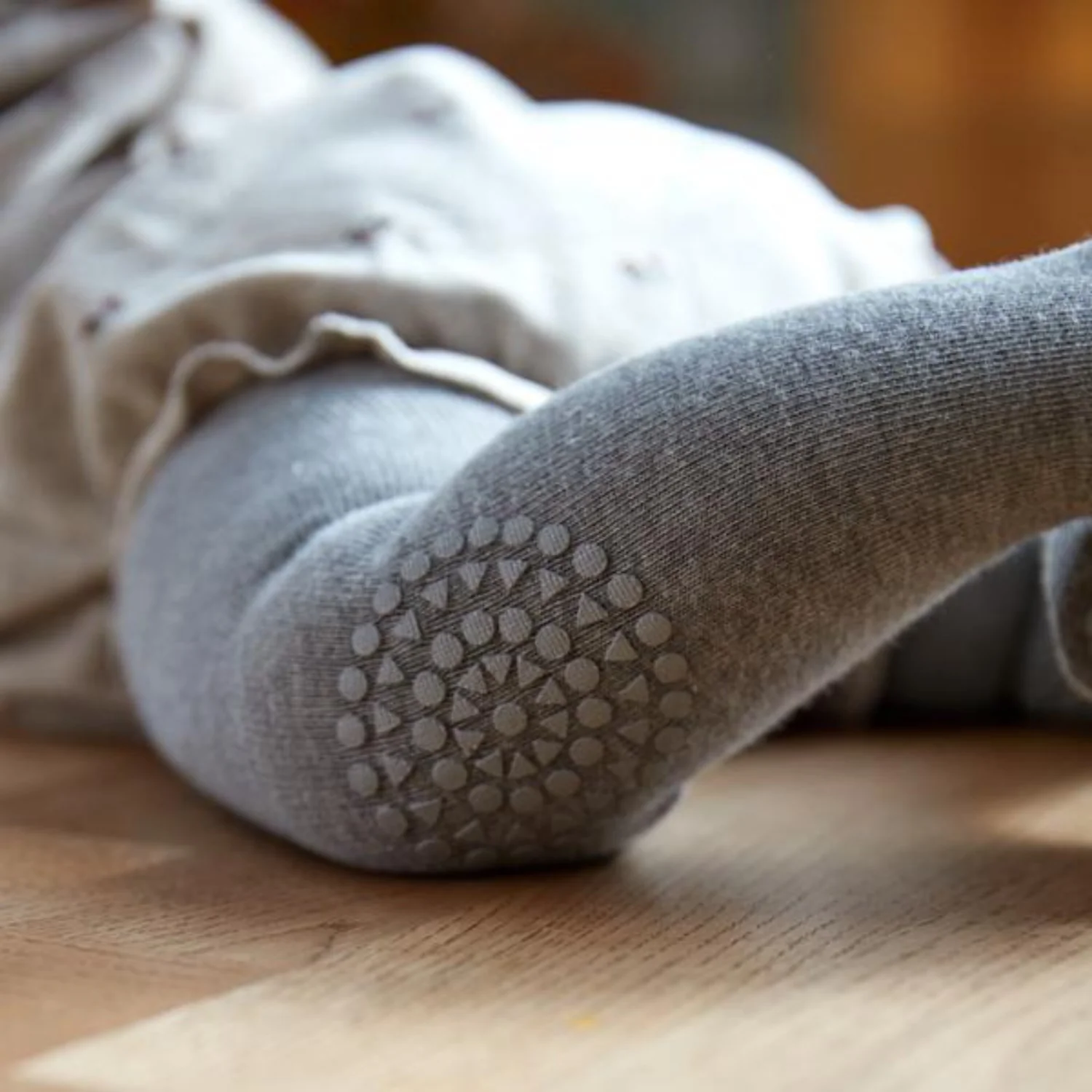 Gobabygo Grey Melange Crawling Strømpebukser Organic Bomuld - Image 7