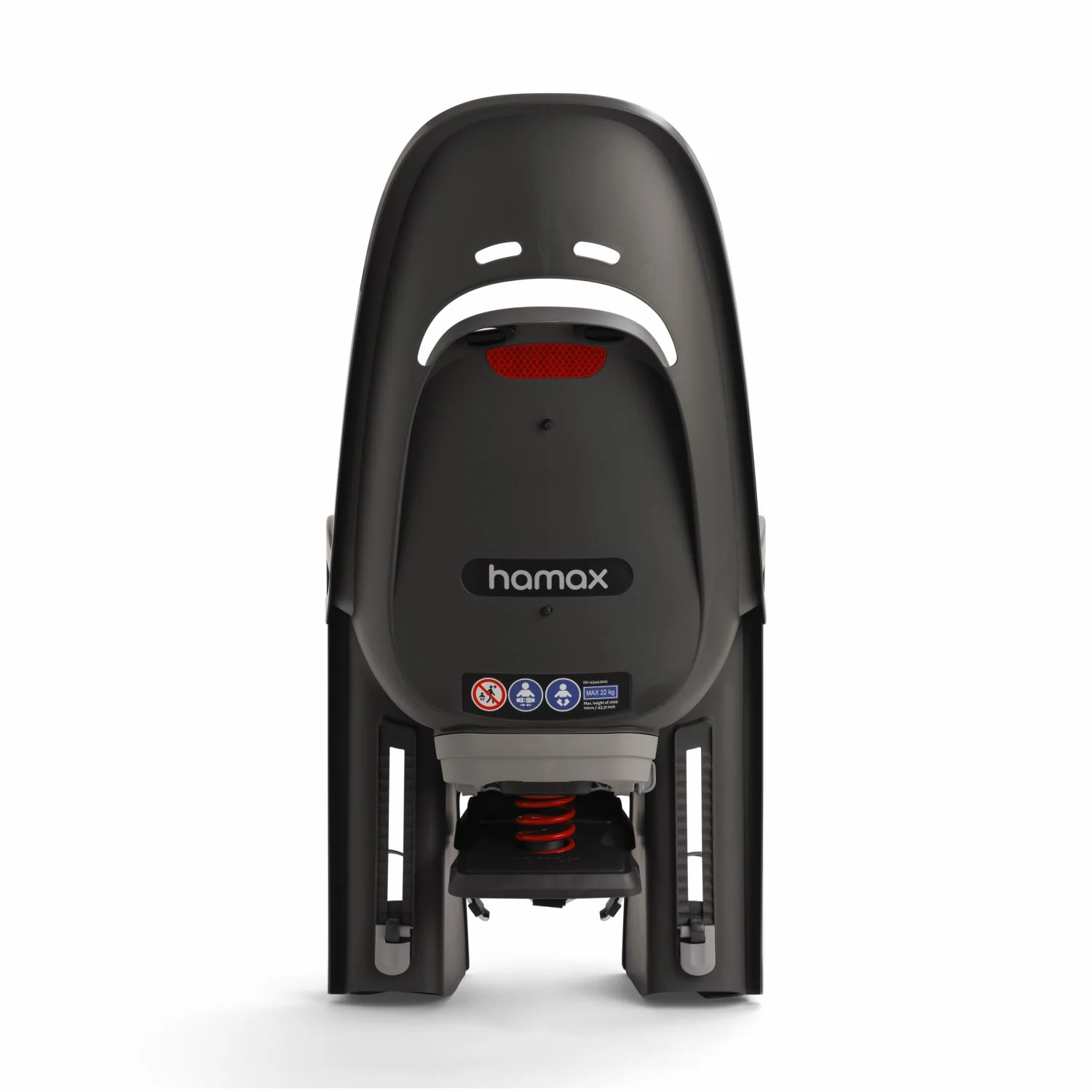 Hamax Dark Grey/Red Padding Zenith Relax Child Bike Sæde Rack Mounted - Image 3