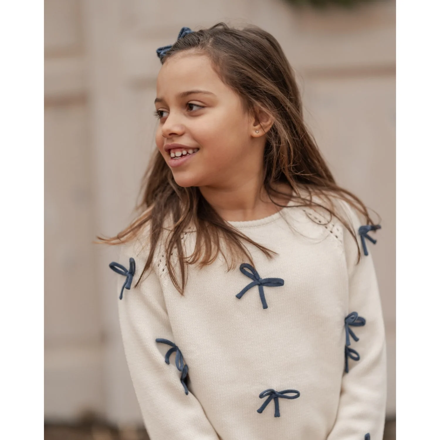 Hanevild Ivory More Bows Sweater - Image 4
