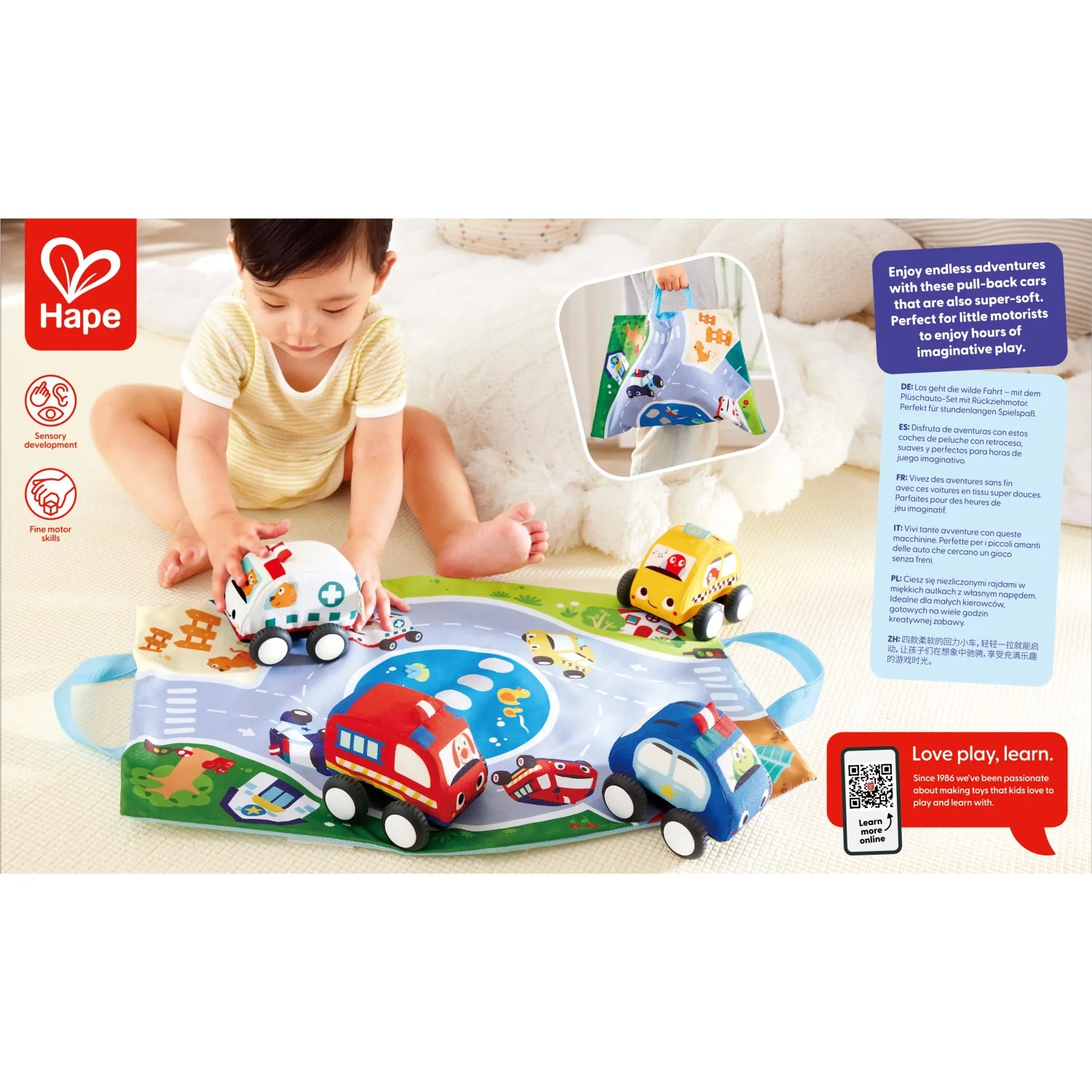 Hape Pull-Back Plys Bilsæt - Image 12