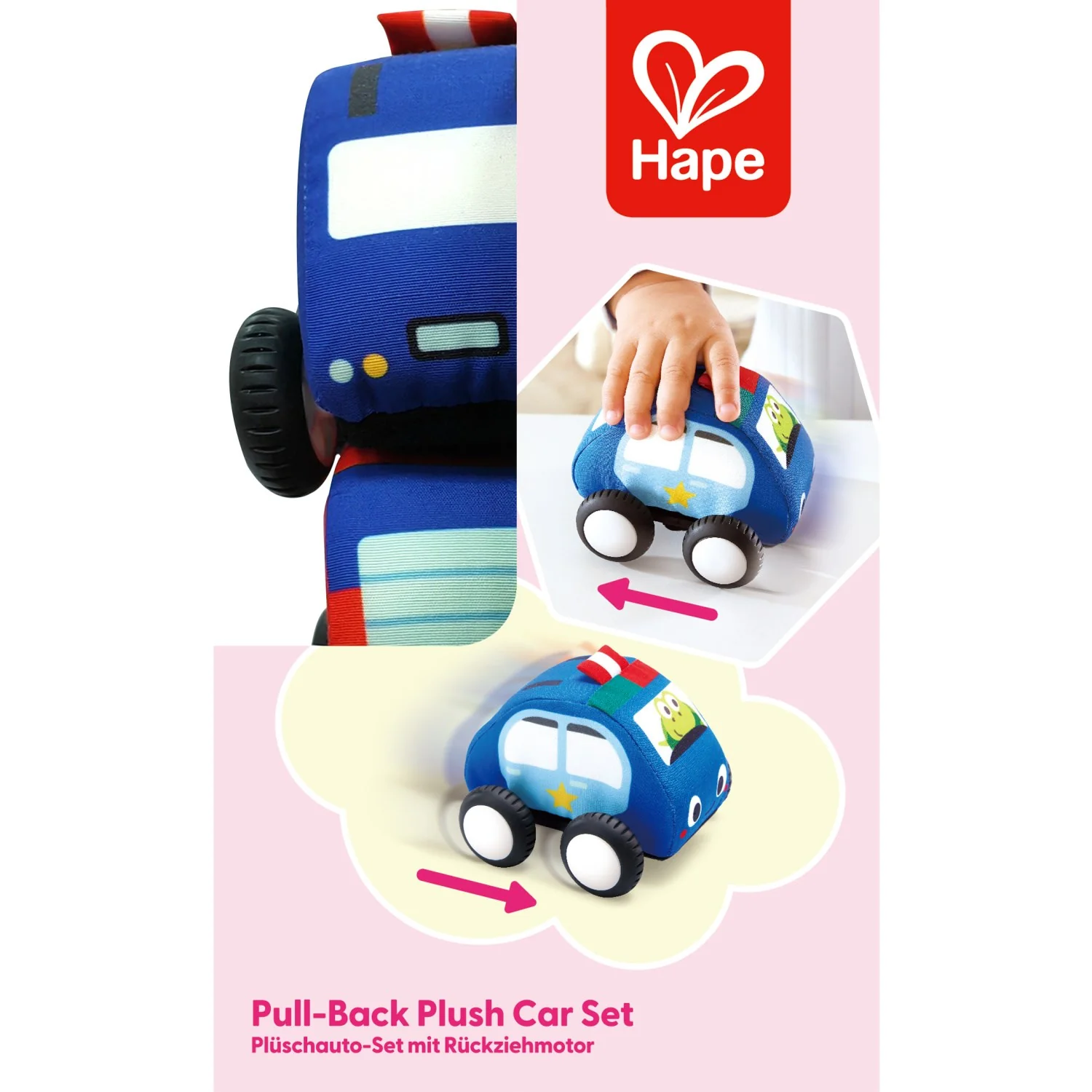 Hape Pull-Back Plys Bilsæt - Image 13