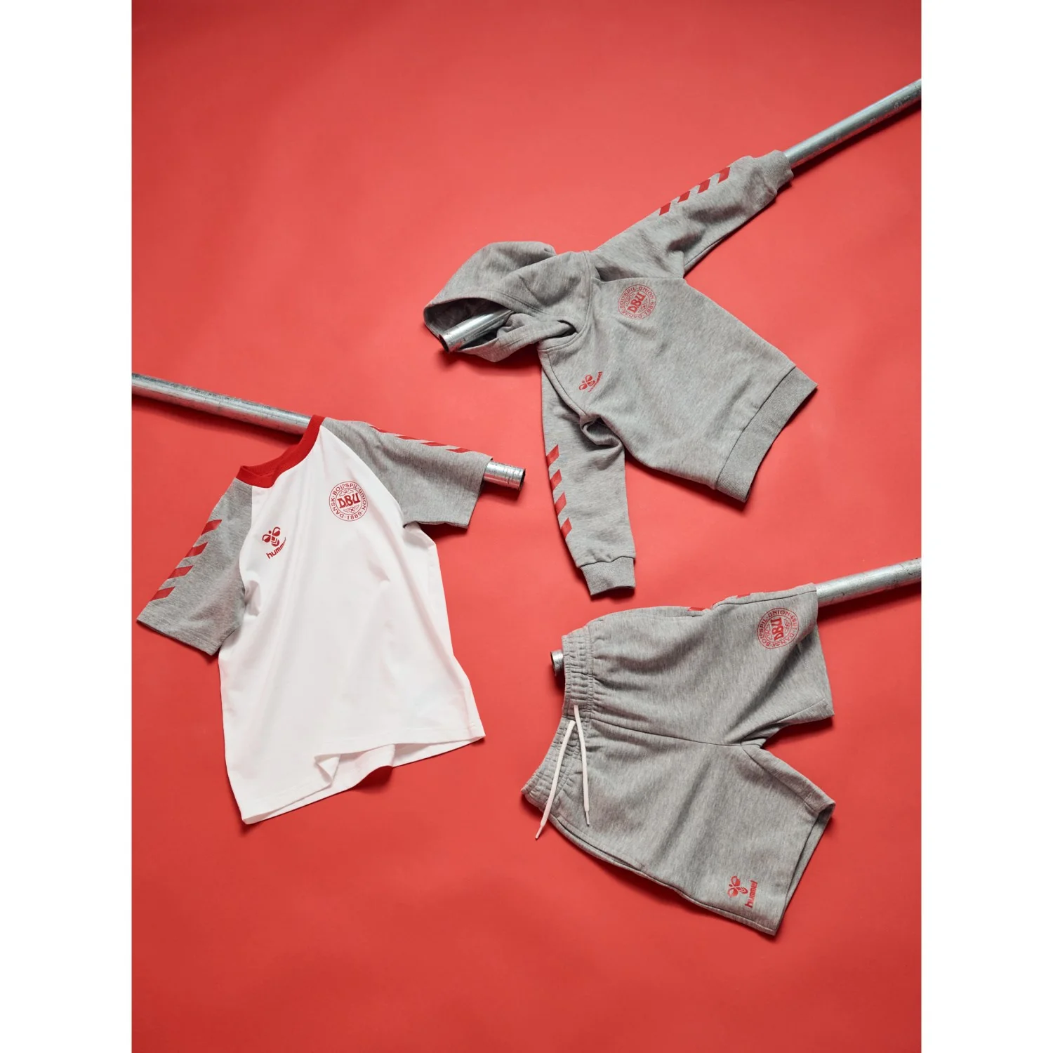 Hummel Grey Melange Jr Reg Dbu Hættetrøje - Image 2