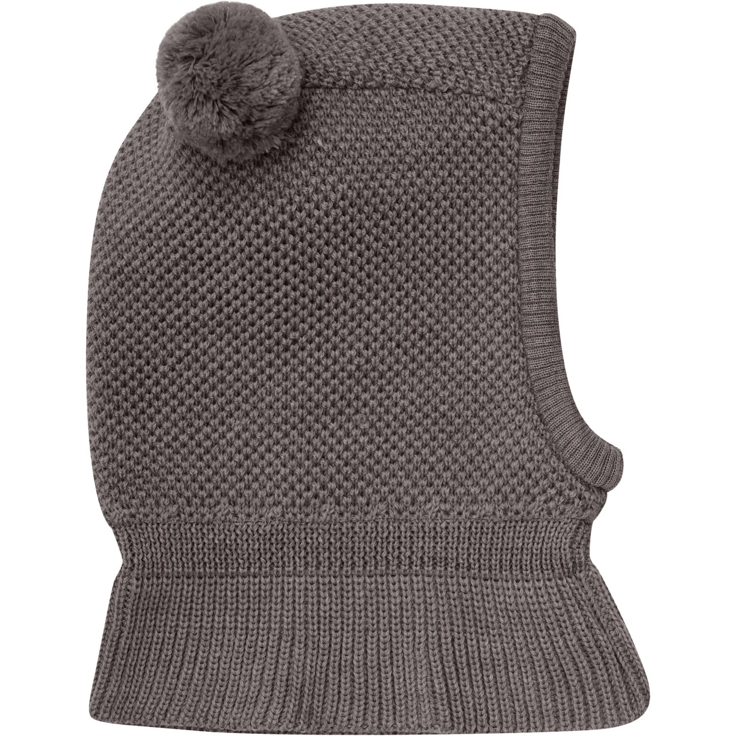 Huttelihut Brown Melange Elefanthue Windstop Pompoms - Image 3