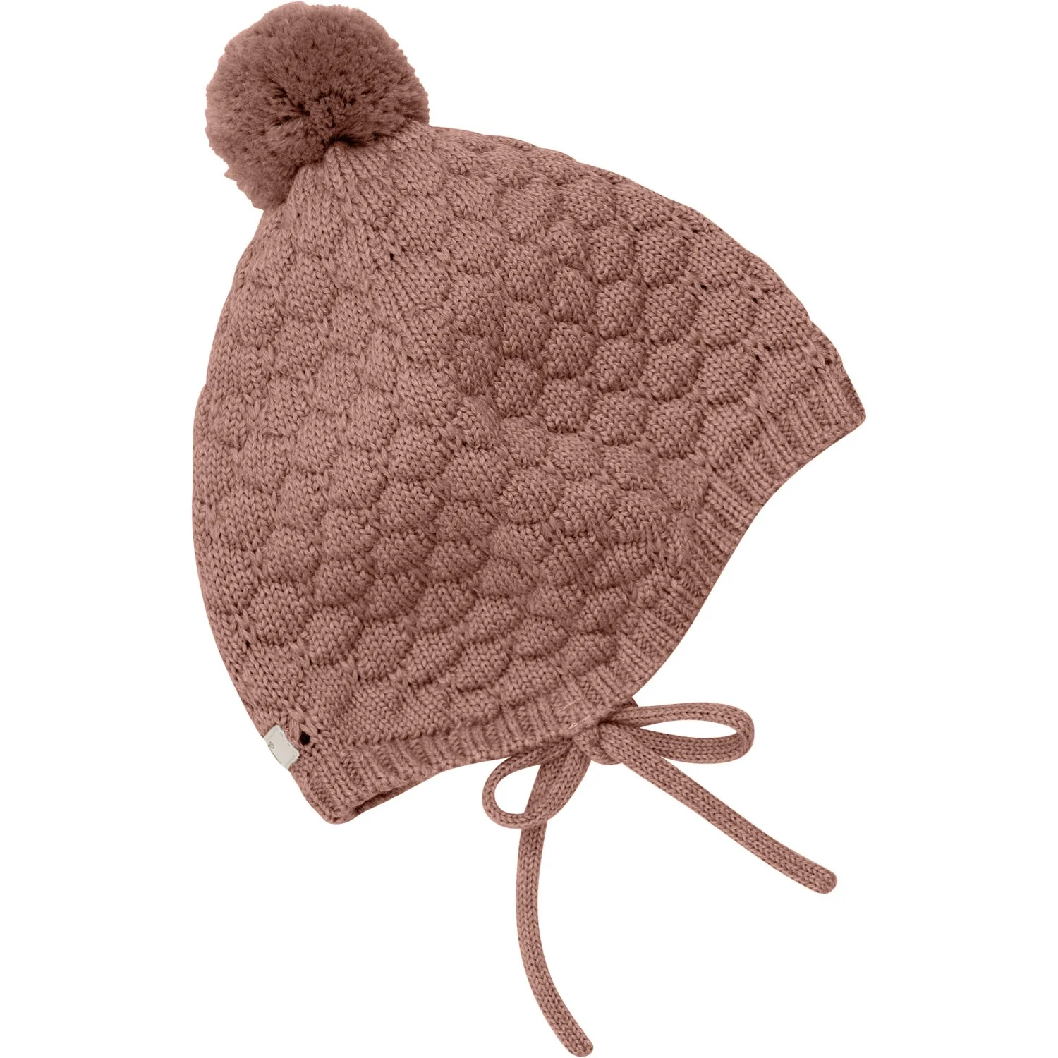 Huttelihut Burlwood Bonnet Uld Strik Pompom - Image 3