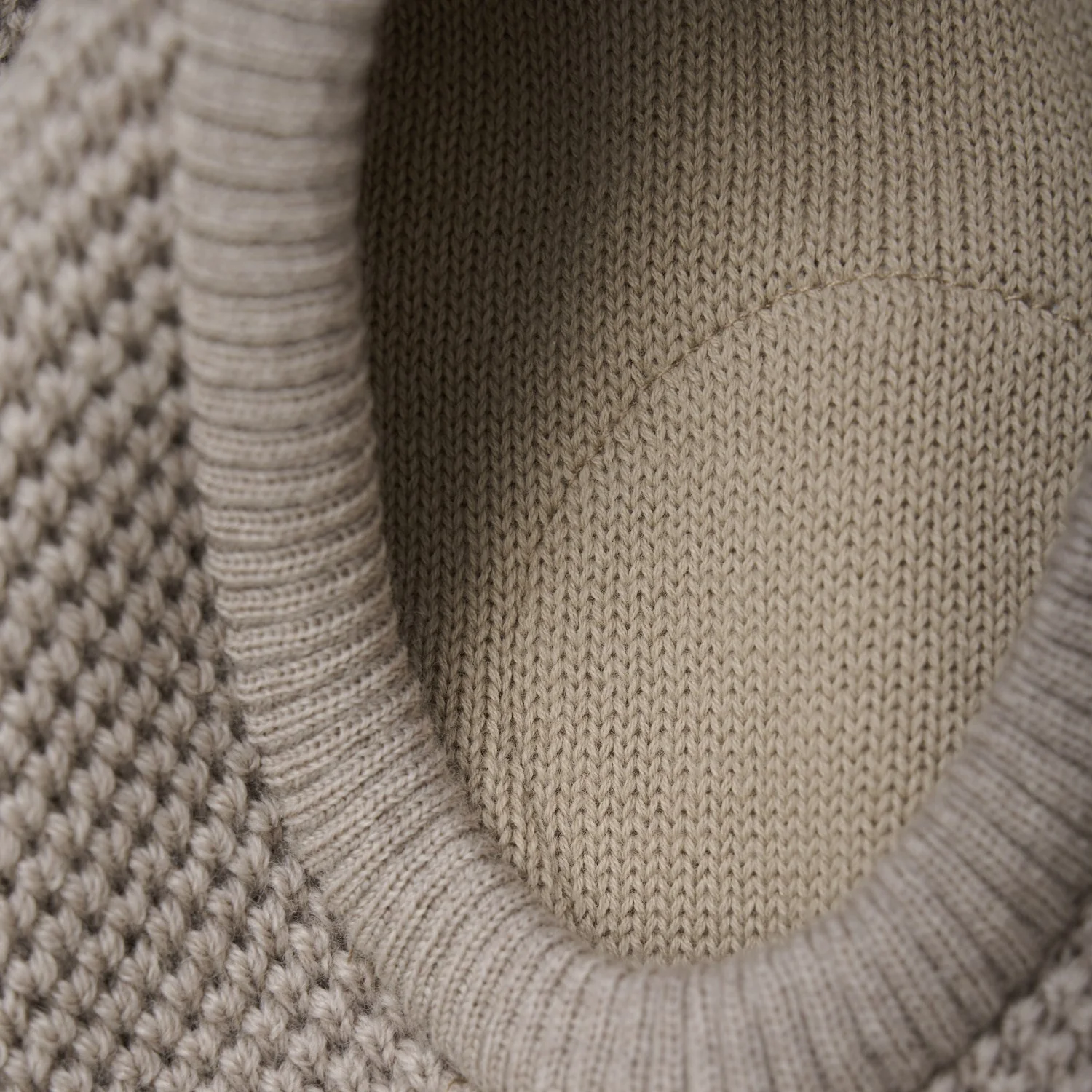 Huttelihut Camel Melange Elefanthue Uld Strik Windstop - Image 2