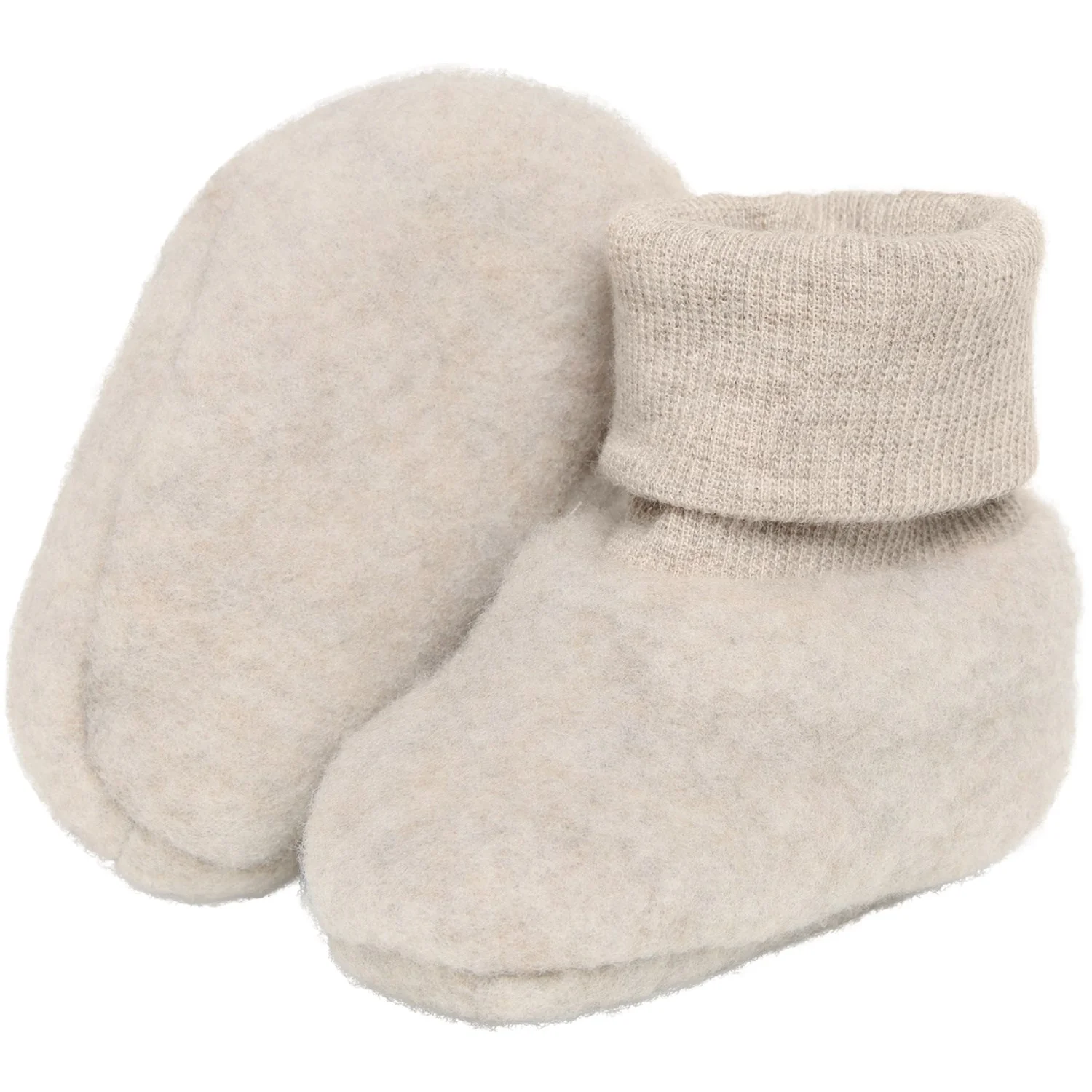 Huttelihut Camel Melange Footies Uld Fleece - Image 2