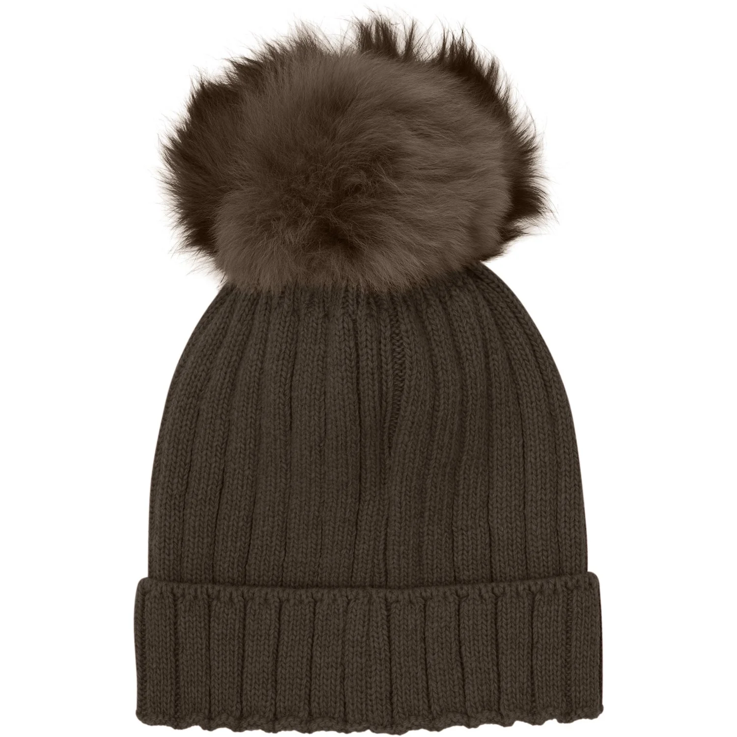 Huttelihut Dark Brown Melange Hue Strik Alpaca Pompom - Image 4