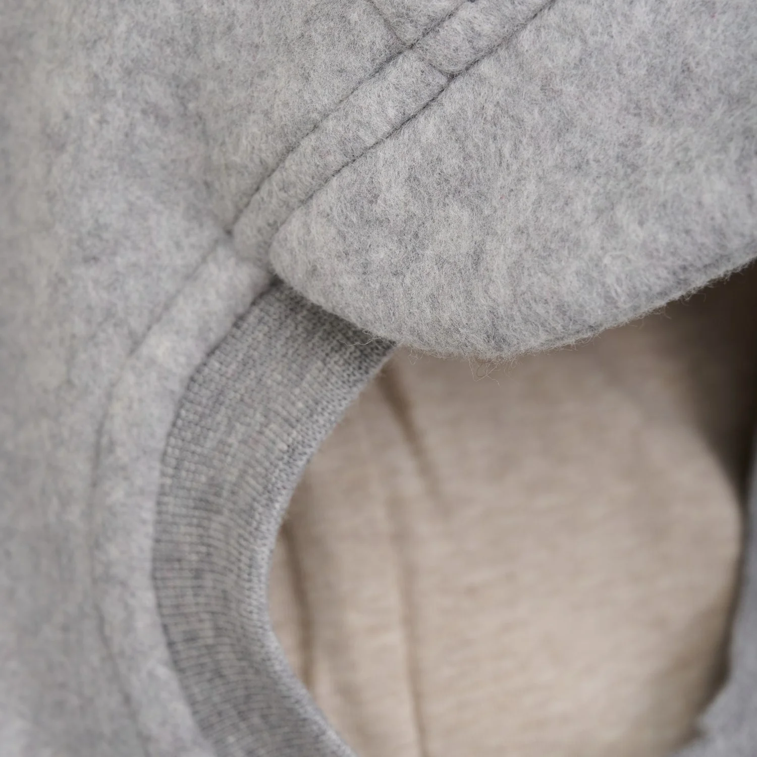 Huttelihut Medium Grey Melange Elefanthue Bomuld Fleece W. Lin - Image 2