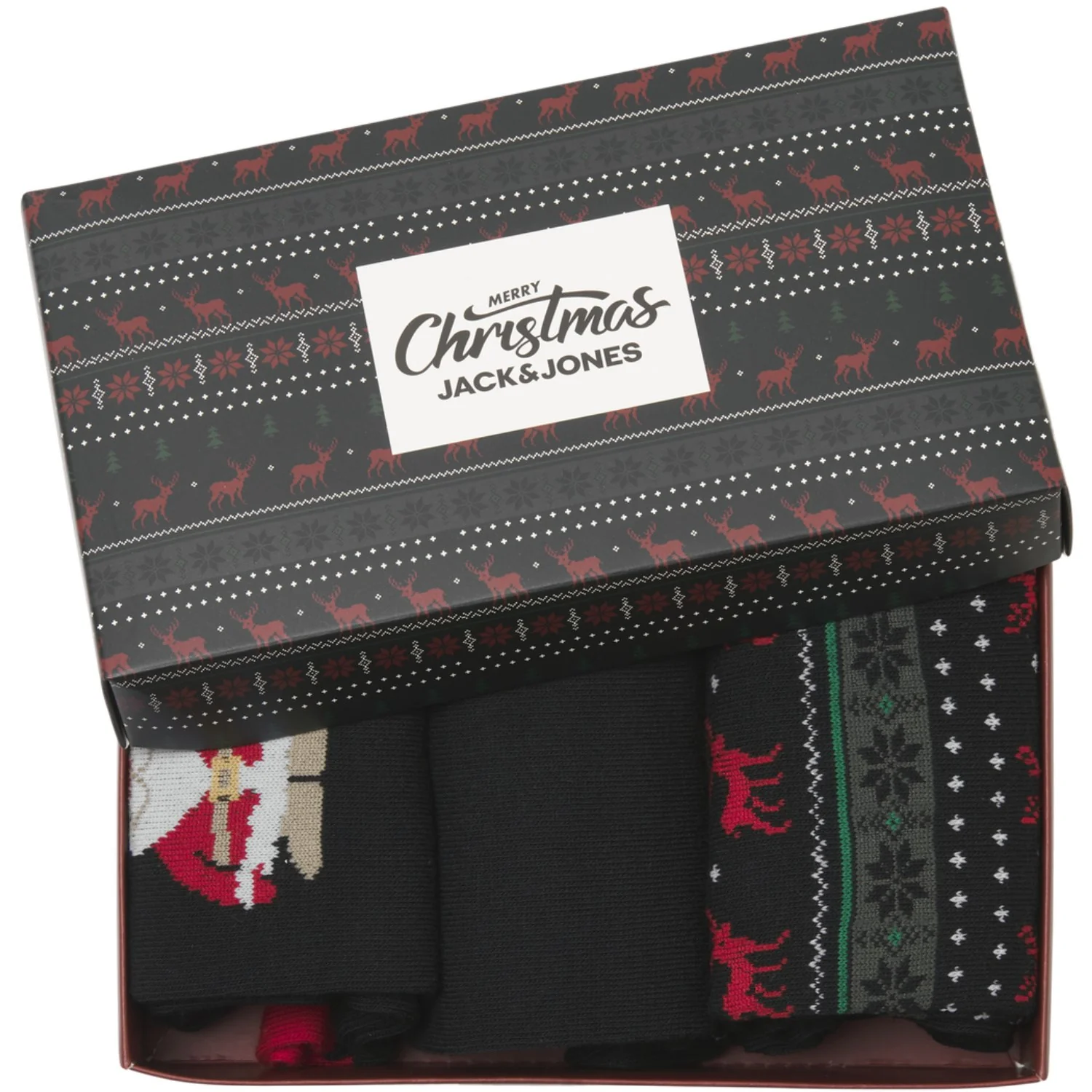 Jack & Jones Junior Black Jacxmas Rensdyr Strømper Giftbox Jnr - Image 2