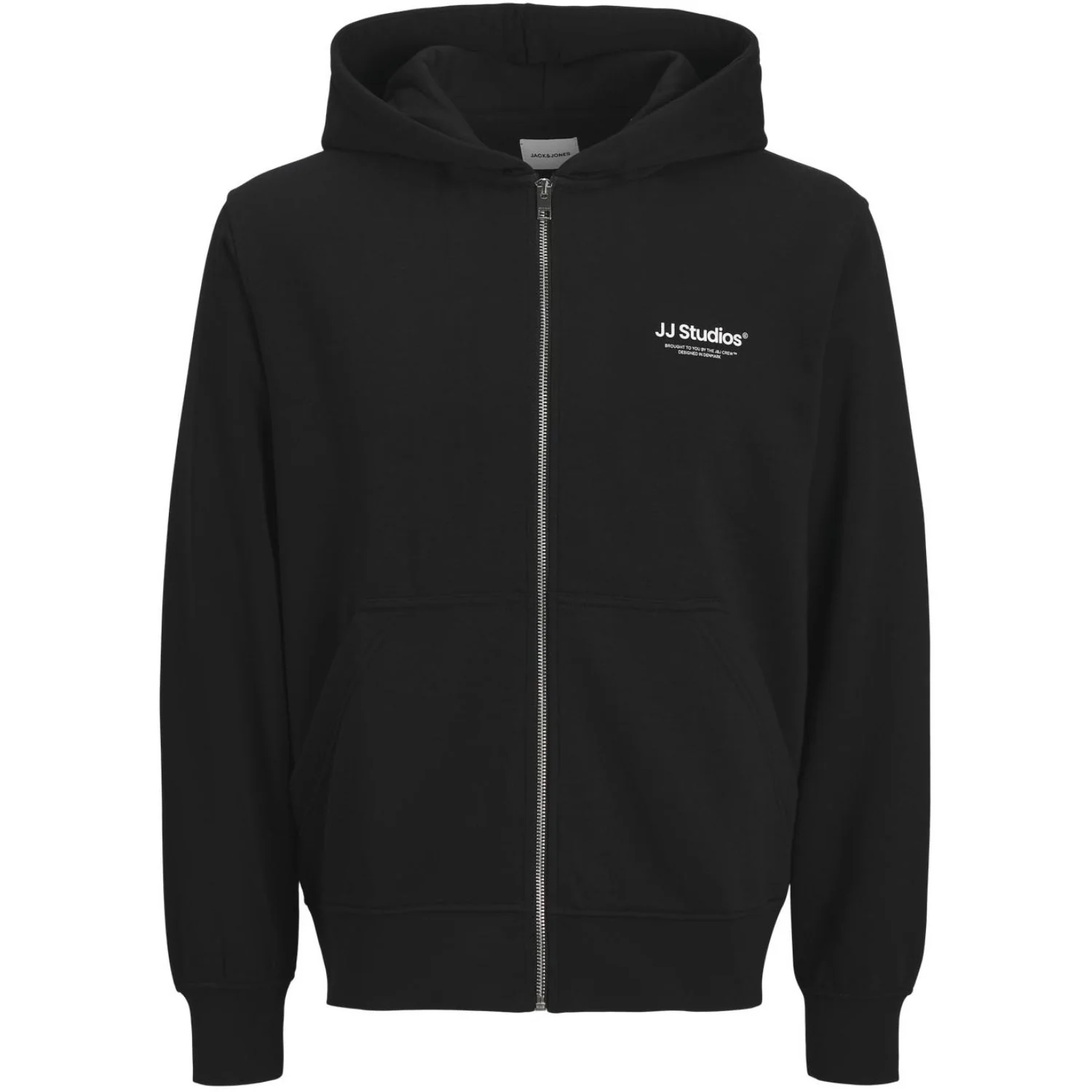 Jack & Jones Junior Black Jjesoho Sweat Zip Hætte Noos Jnr