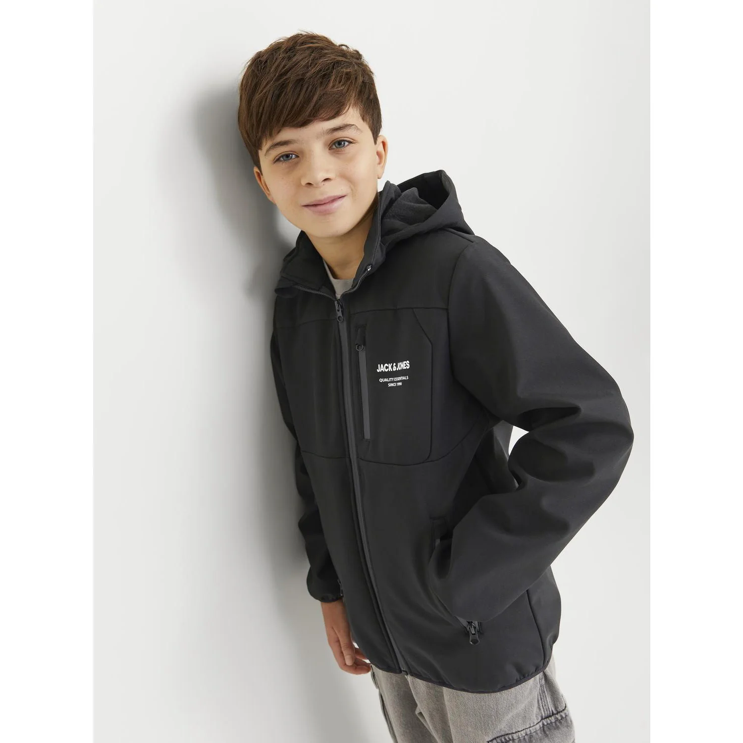 Jack & Jones Junior Black Jjetheo Softshell Jakke Noos Jnr - Image 3