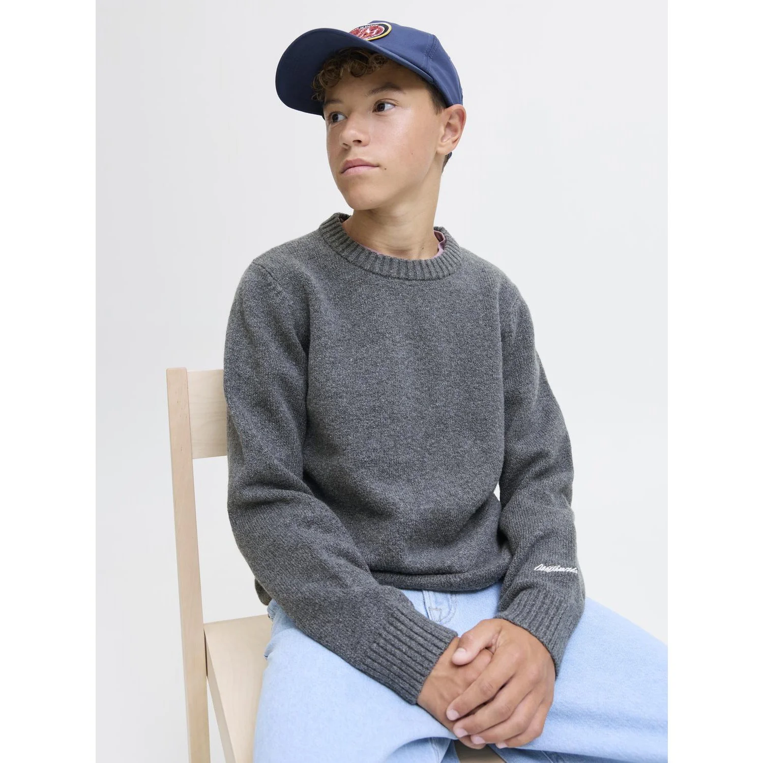 Jack & Jones Junior Dark Grey Melange Jornorrebro Strik Crew Neck Ln Jnr - Image 8