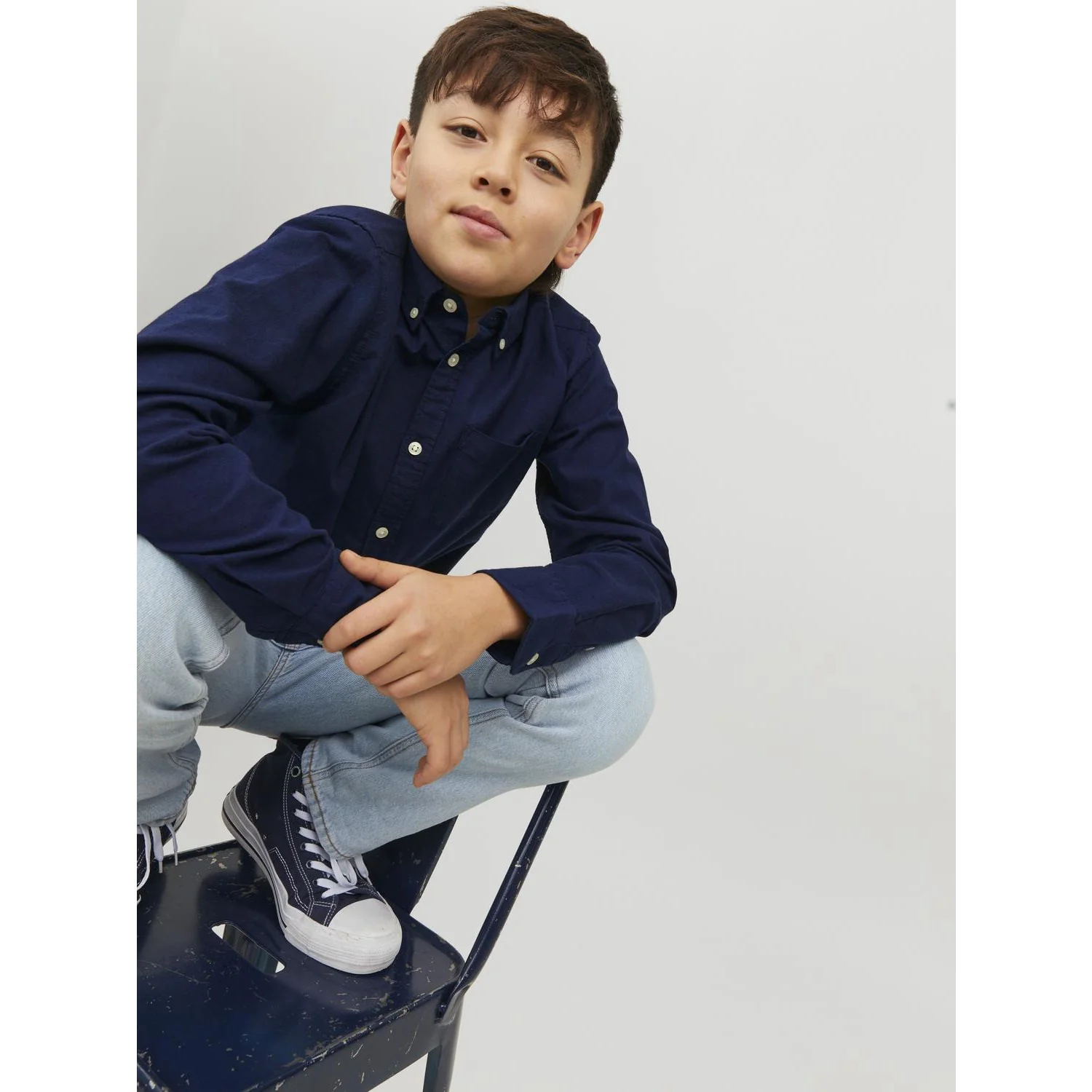 Jack & Jones Junior Navy Blazer Jjeoxford Skjorte L/S Noos Jnr - Image 3