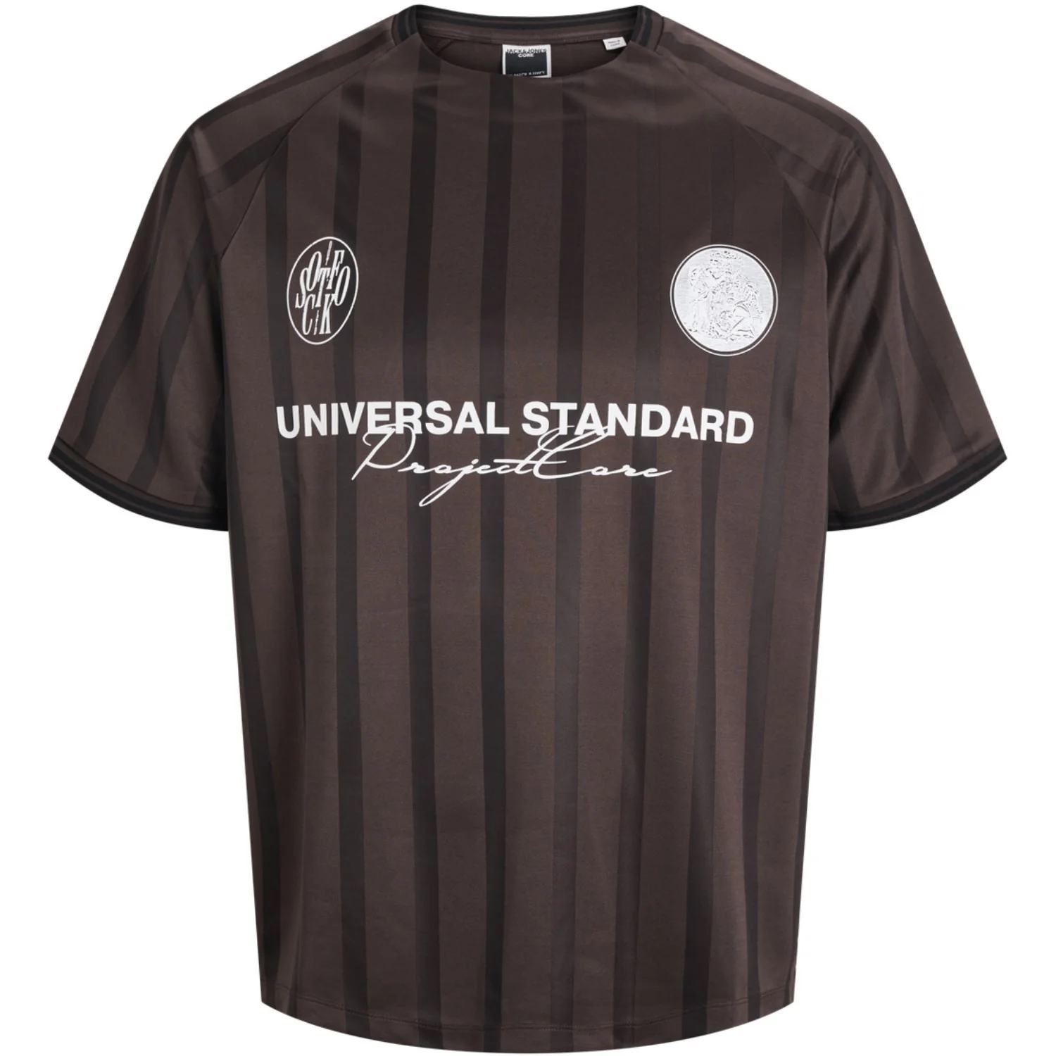 Jack & Jones Junior Seal Brown Jcocover Retro Football Tee Ss Jnr