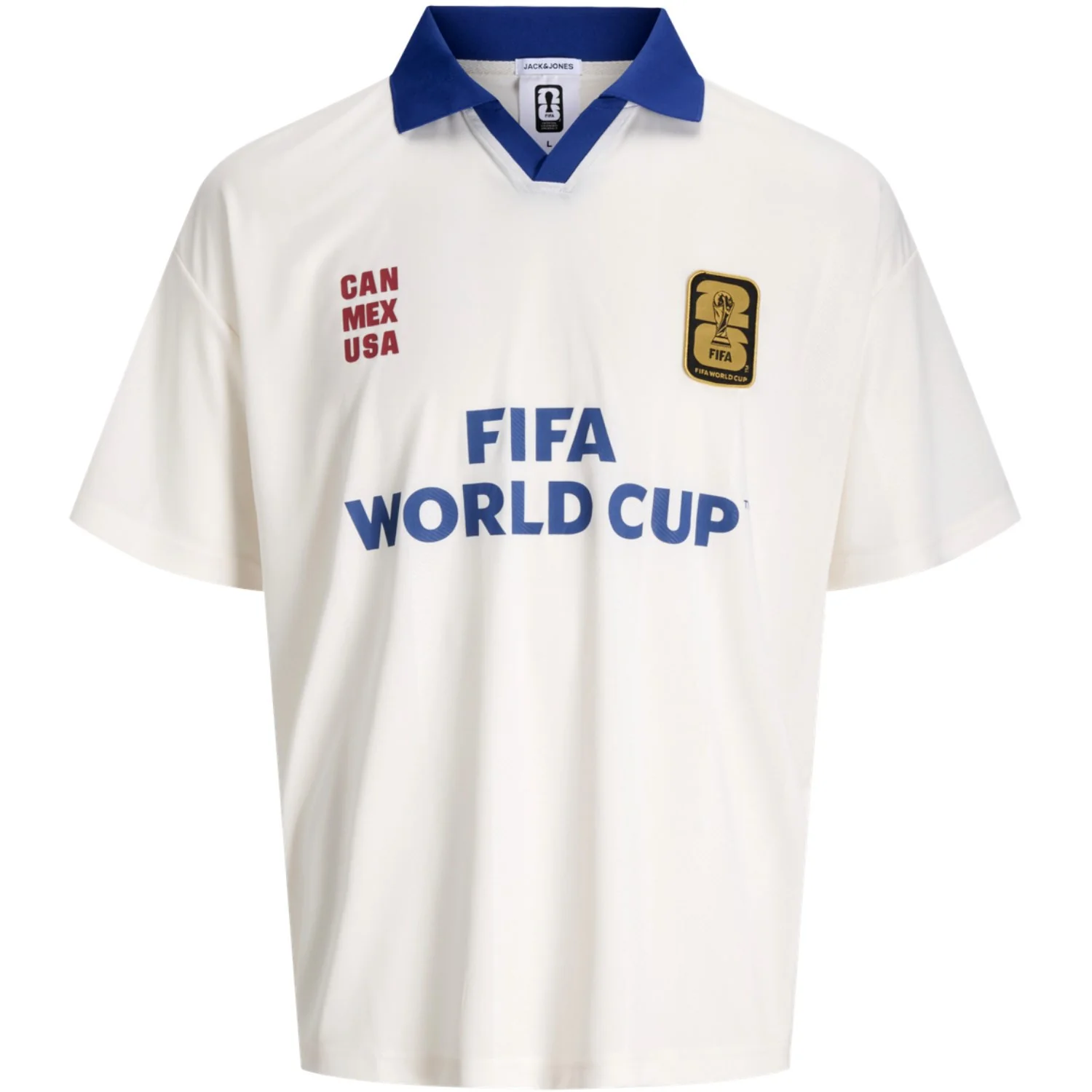 Jack & Jones Junior Snow White Jorfifa Football Jersey Ss Styd Aw Jnr