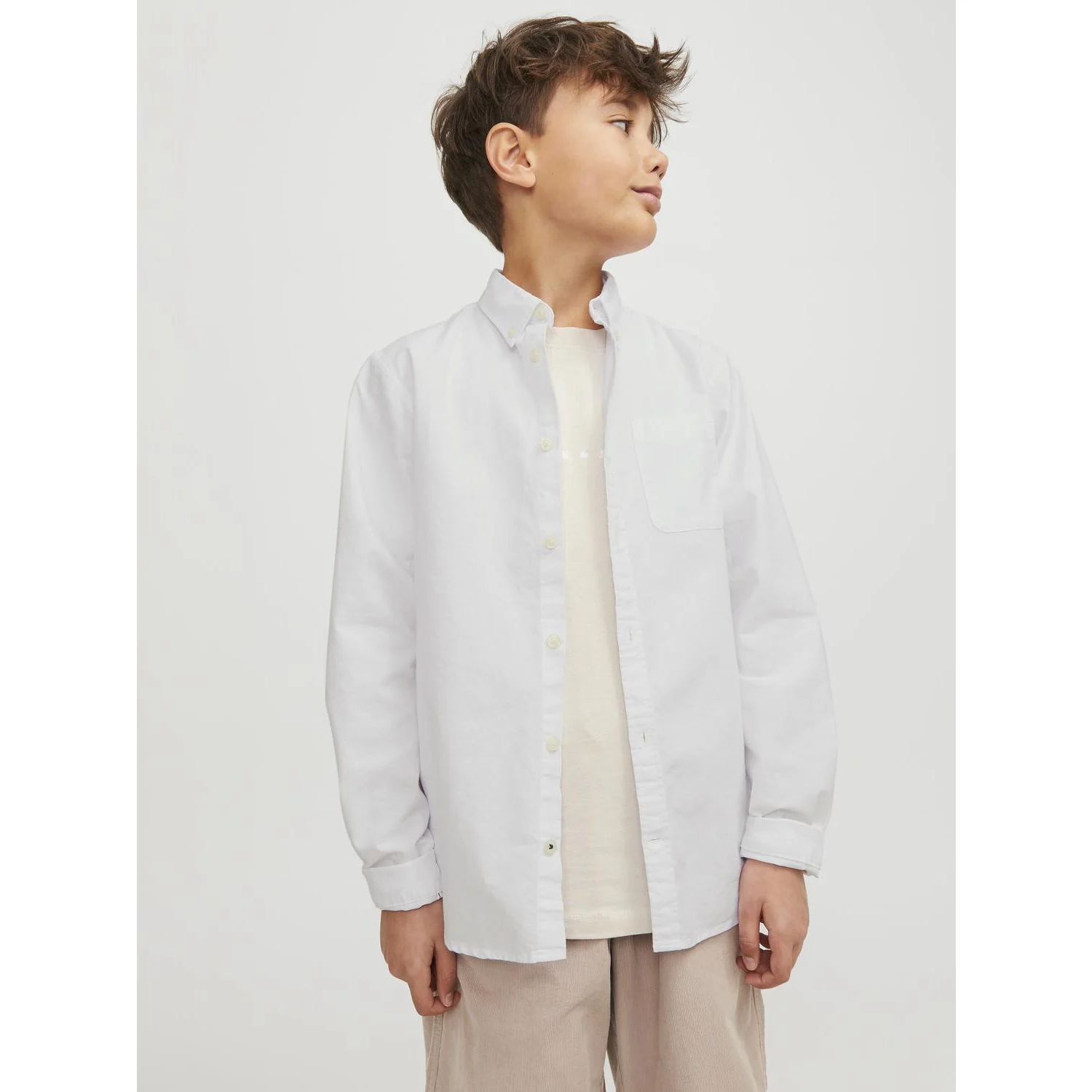 Jack & Jones Junior White Jjeoxford Skjorte L/S Noos Jnr - Image 3