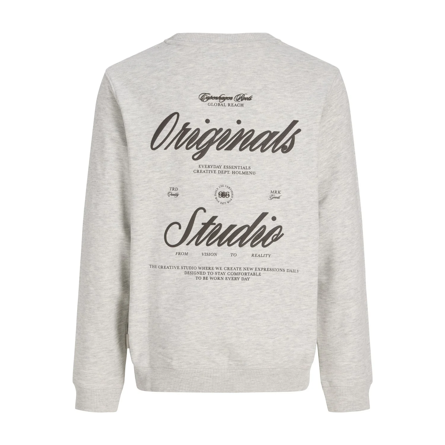 Jack & Jones Junior White Melange Jornorrebro Typo Back Sweat Cn Jnr - Image 5