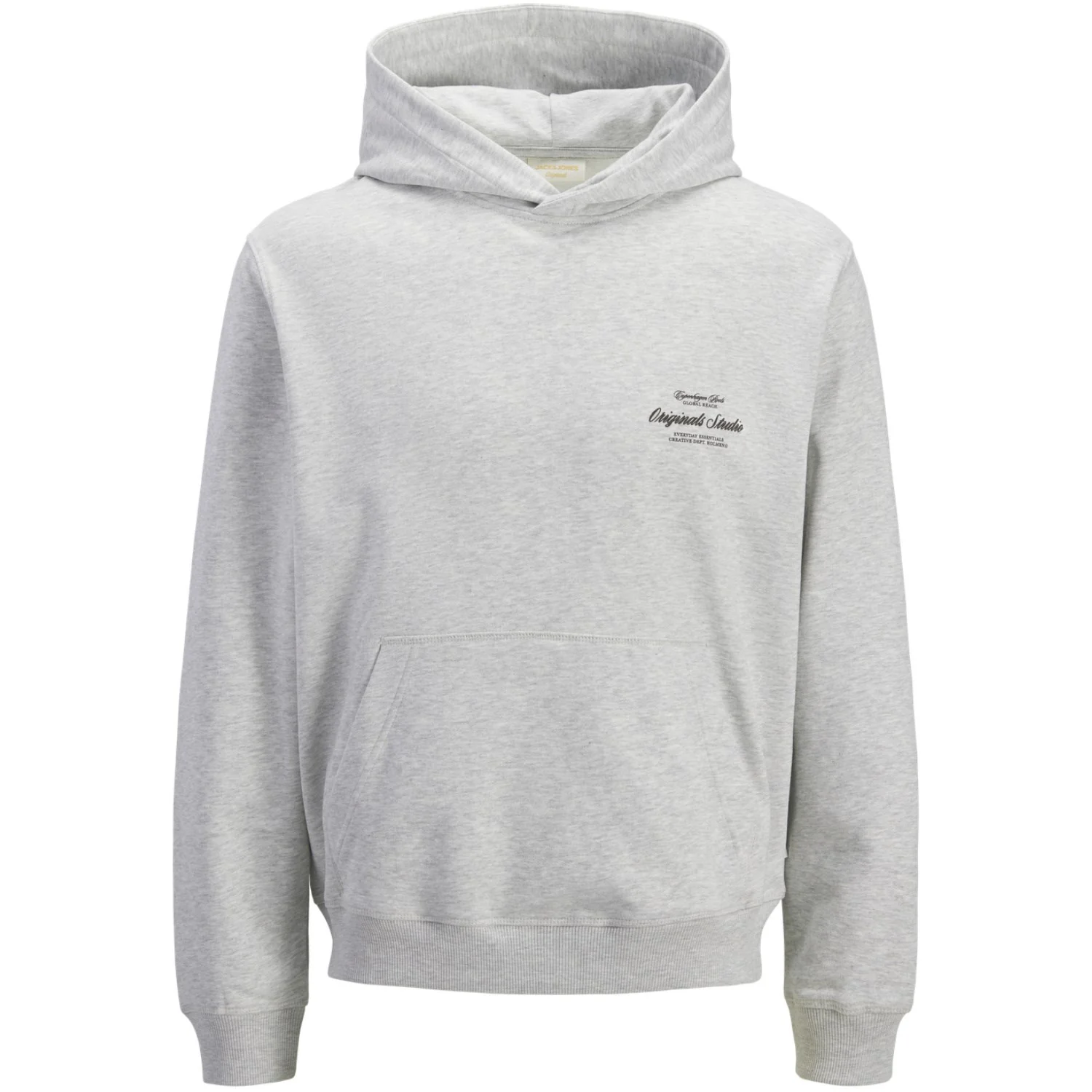 Jack & Jones Junior White Melange Jornorrebro Typo Back Sweat Hætte Sn Jnr - Image 2