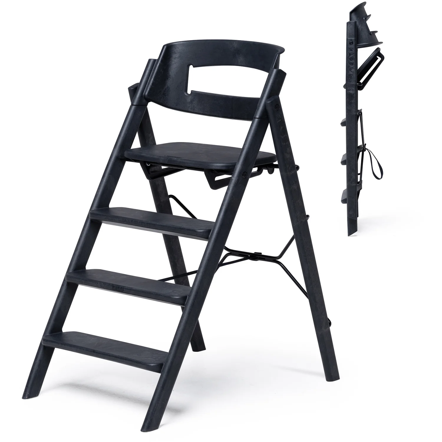 KAOS Charcoal Black Klapp Højstol Recycled Med KLAPP® Sikkerhedsbøjle Og Bakke Bundle - Image 15