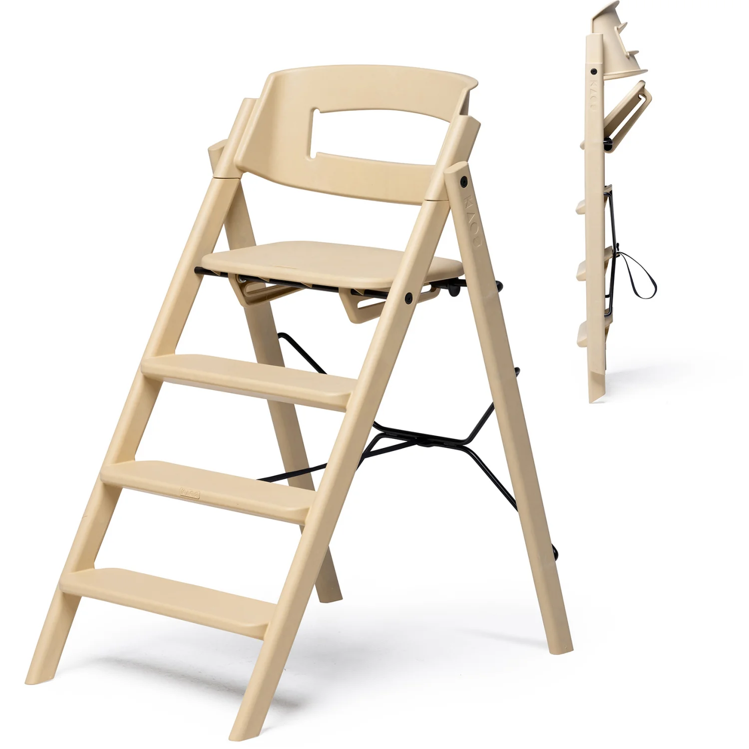 KAOS Desert Sand Klapp Højstol Recycled Med KLAPP® Sikkerhedsbøjle Og Bakke Bundle - Image 13