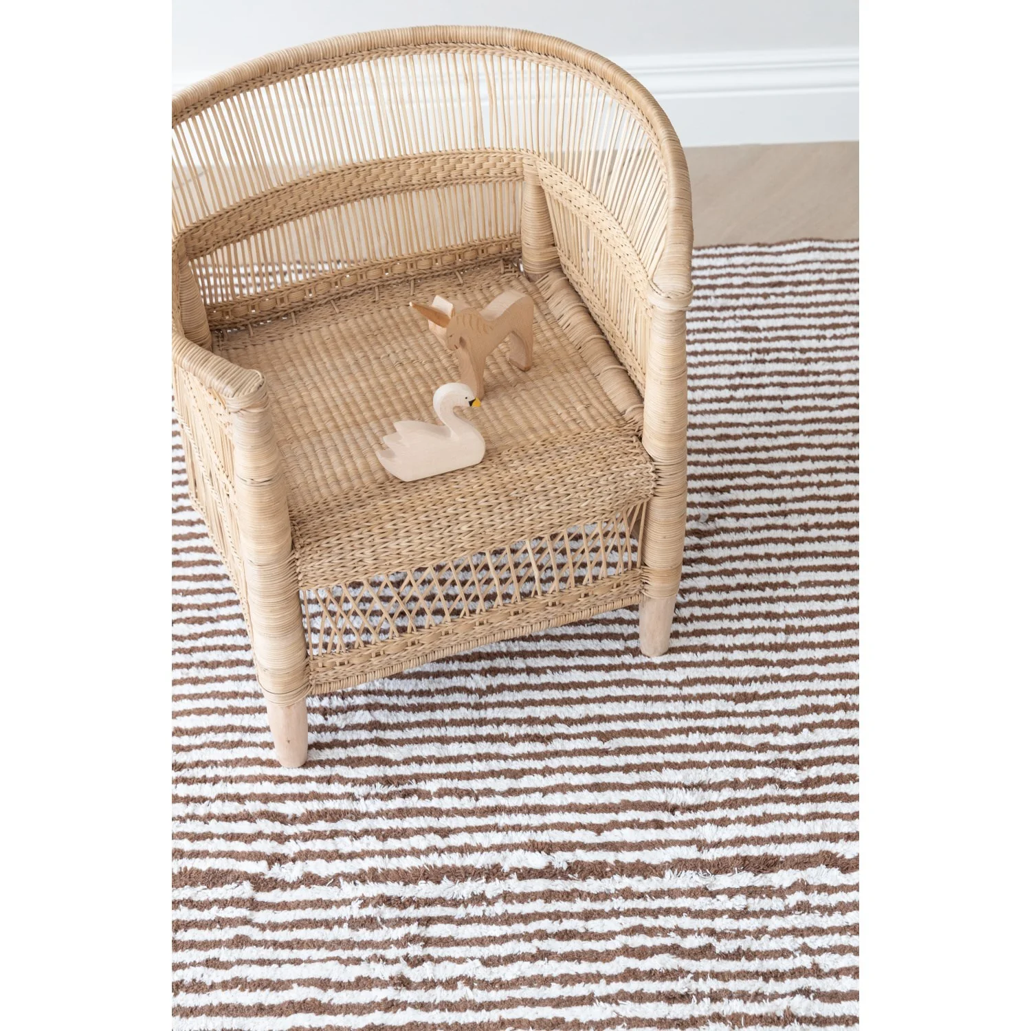 KAS Kopenhagen Brow & Nautral Brown Stripes Rug 140X200 - Image 5
