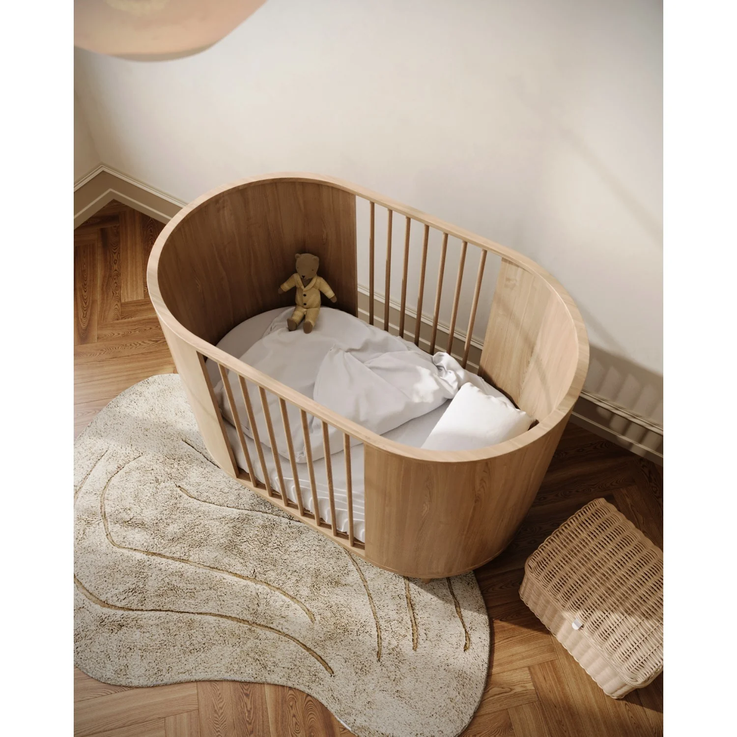 KAS Kopenhagen Oak Kai Baby Cot - Image 4
