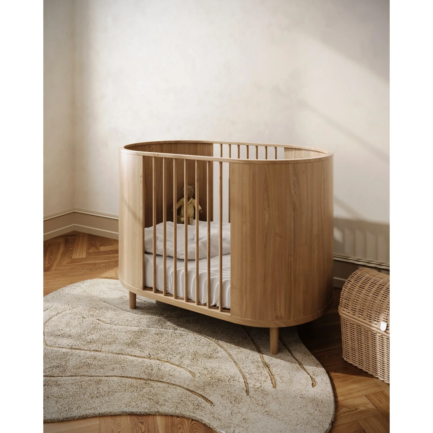 KAS Kopenhagen Oak Kai Baby Cot - Image 5